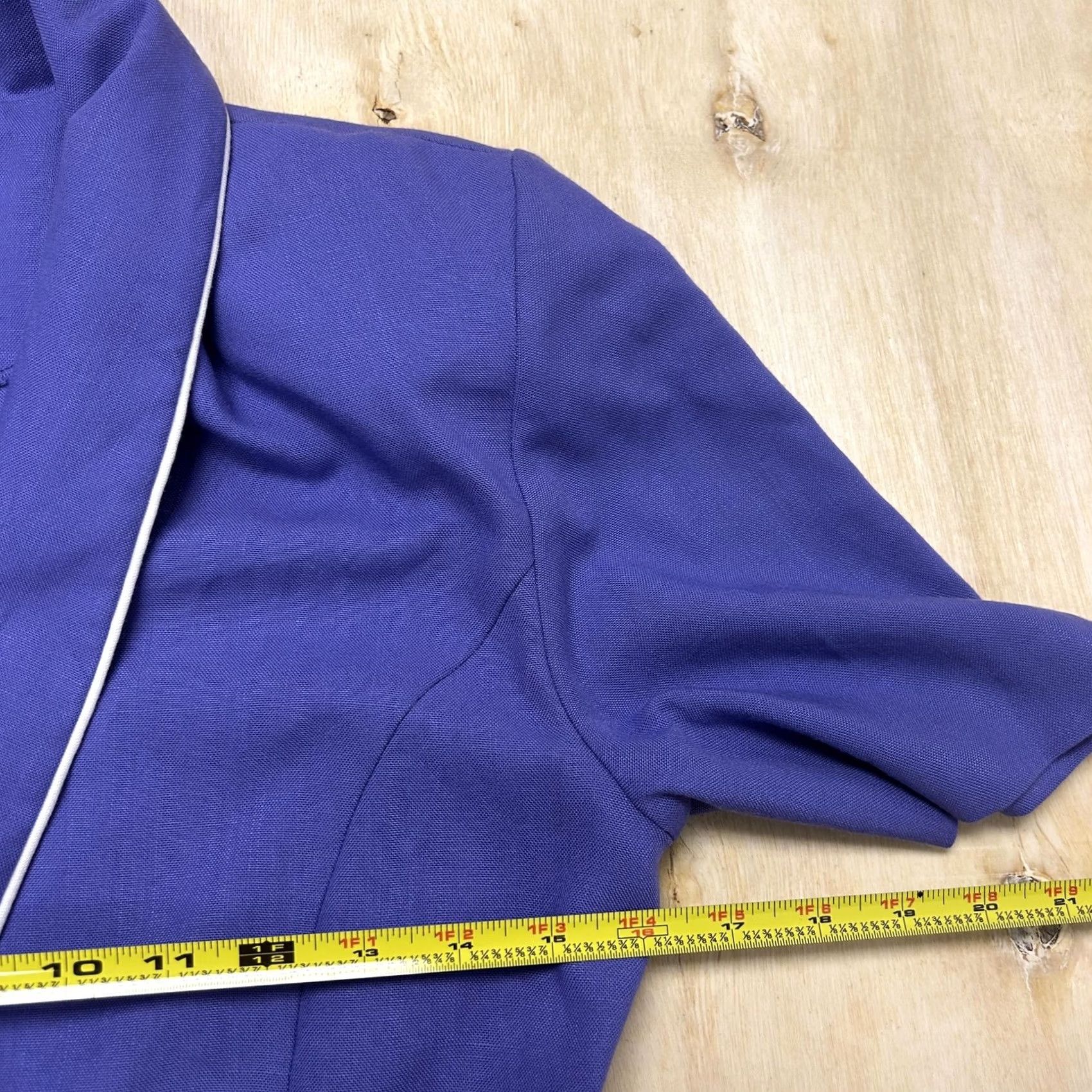 Vintage Vintage That's Me! Blazer Jacket Blue Short Sleeve Shawl Collar USA Womens 5/6 Size 27" / US 4 / IT 40 - 5 Thumbnail