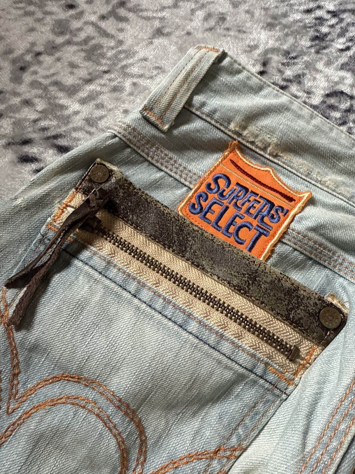 Japanese Brand Edwin 503 Japan Surfer Edition Patched Distressed Jeans Size US 29 - 16 Thumbnail