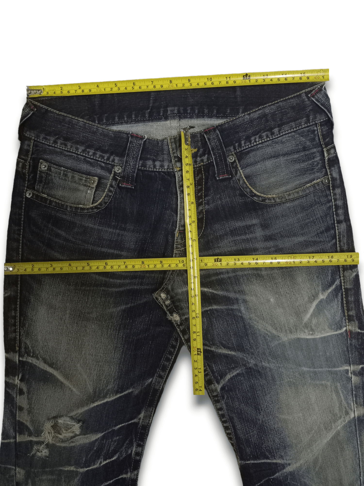 Tornado Mart Vintage Japanese Tornado Mart Mud Wash Distress Flare Jeans Size US 32 / EU 48 - 11 Thumbnail