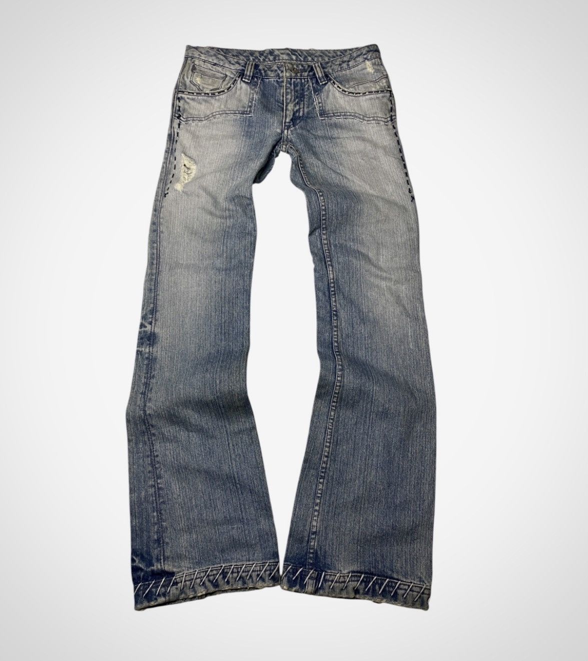 If Six Was Nine Antik Boro Japanese Tribal Flared Jeans Size US 29 - 1 Thumbnail