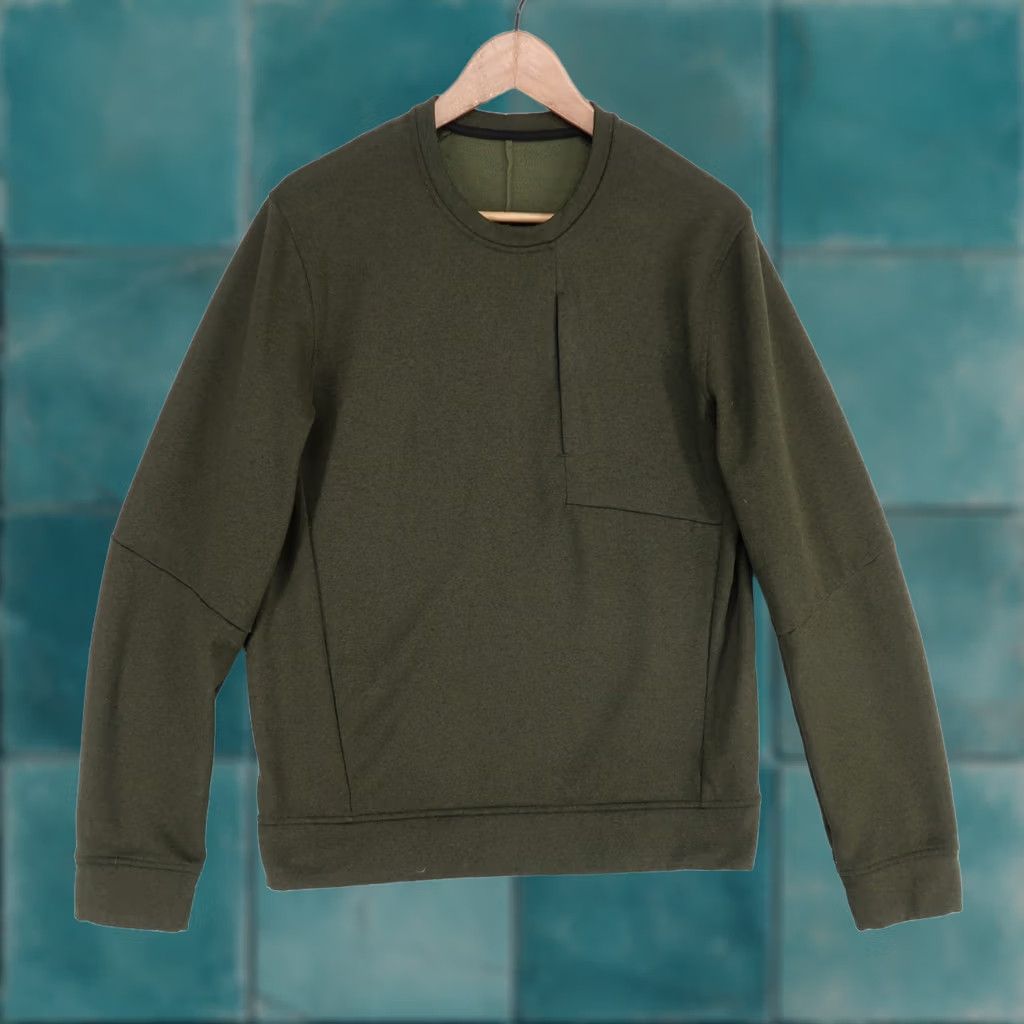 Lululemon Lululemon City Sweatshirt Mens S Green Crewneck Zip Pocket Thermo Sweatshirt Size US S / EU 44-46 / 1 - 1 Thumbnail