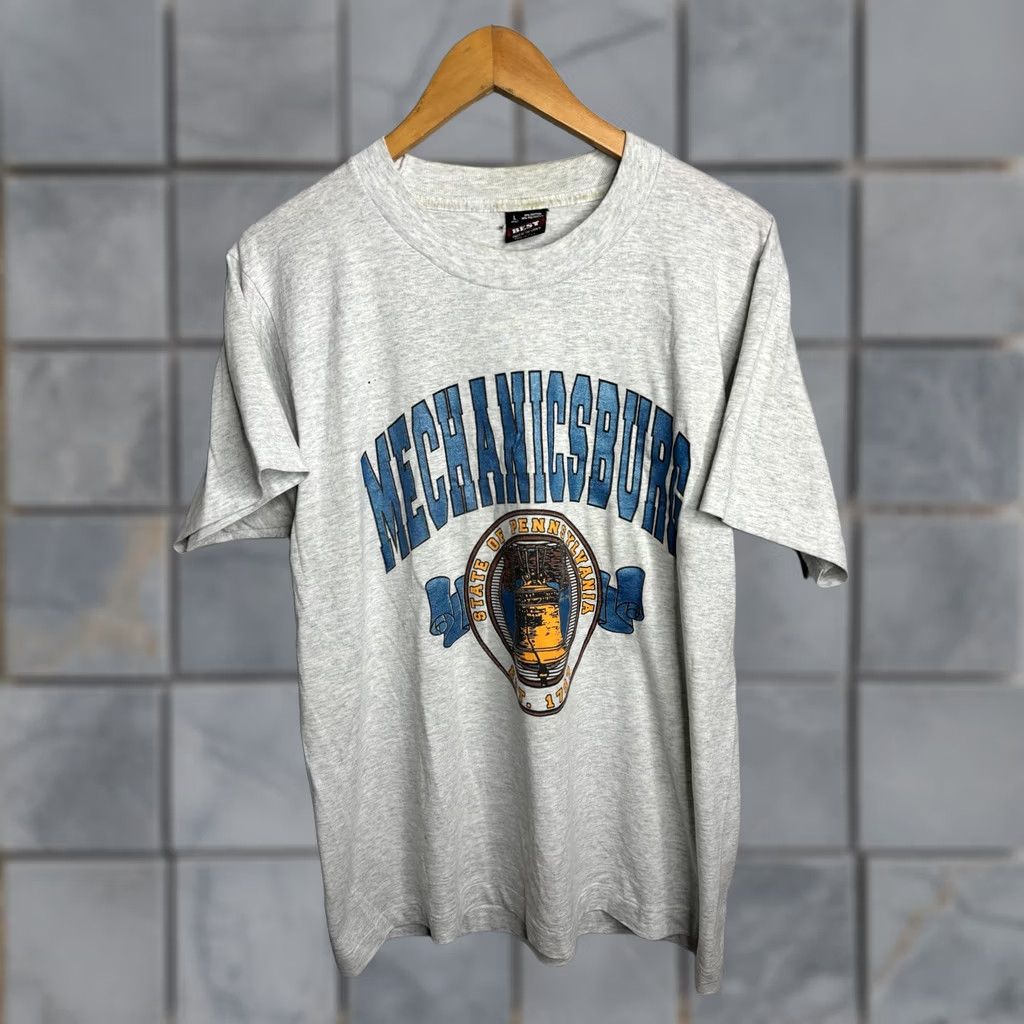 Fruit Of The Loom Vintage Mechanicsburg Shirt Mens Large Gray Fruit of the Loom 80s Size US L / EU 52-54 / 3 - 1 Thumbnail