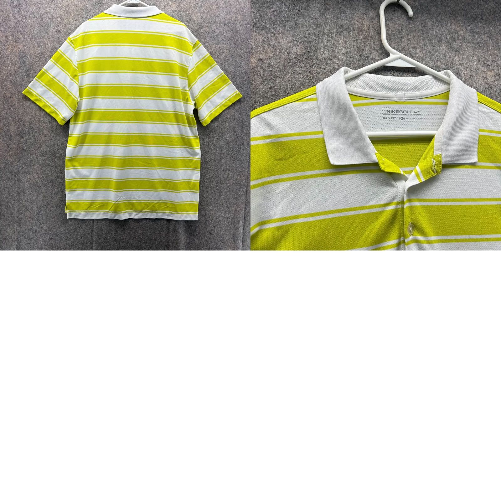 Nike VINTAGE Nike Polo Shirt Men XL White Green Striped Dri-Fit Performance Golf Nike Dri-FIT Shirt Boys Size US XL / EU 56 / 4 - 9 Thumbnail