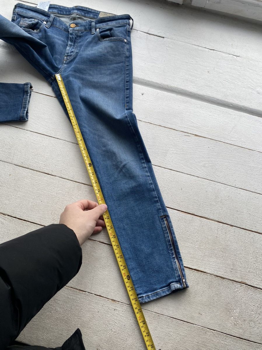 Diesel Luxury 00s Y2K Punk Diesel Slandy-Zip Super Skinny Jeans Size 31" - 12 Thumbnail