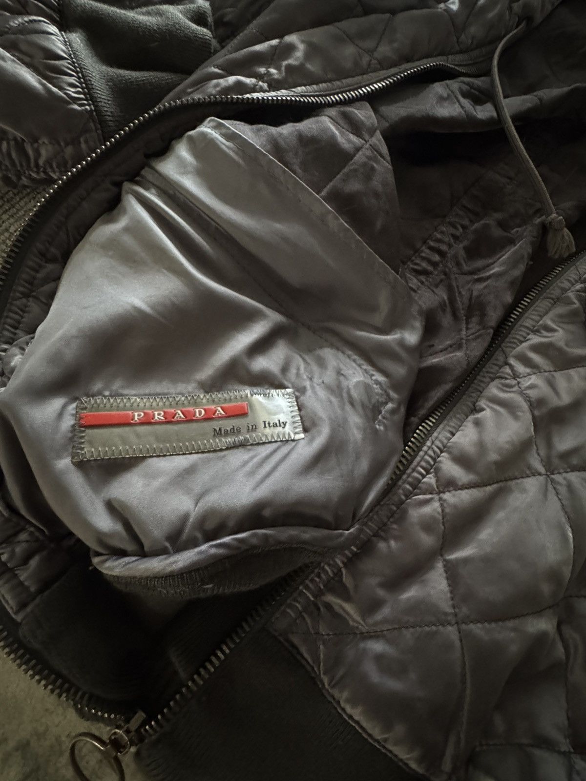 Prada Prada Prada Nylon Quilted Pocket Navy Zip Up / Bomber Size US M / EU 48-50 / 2 - 6 Thumbnail