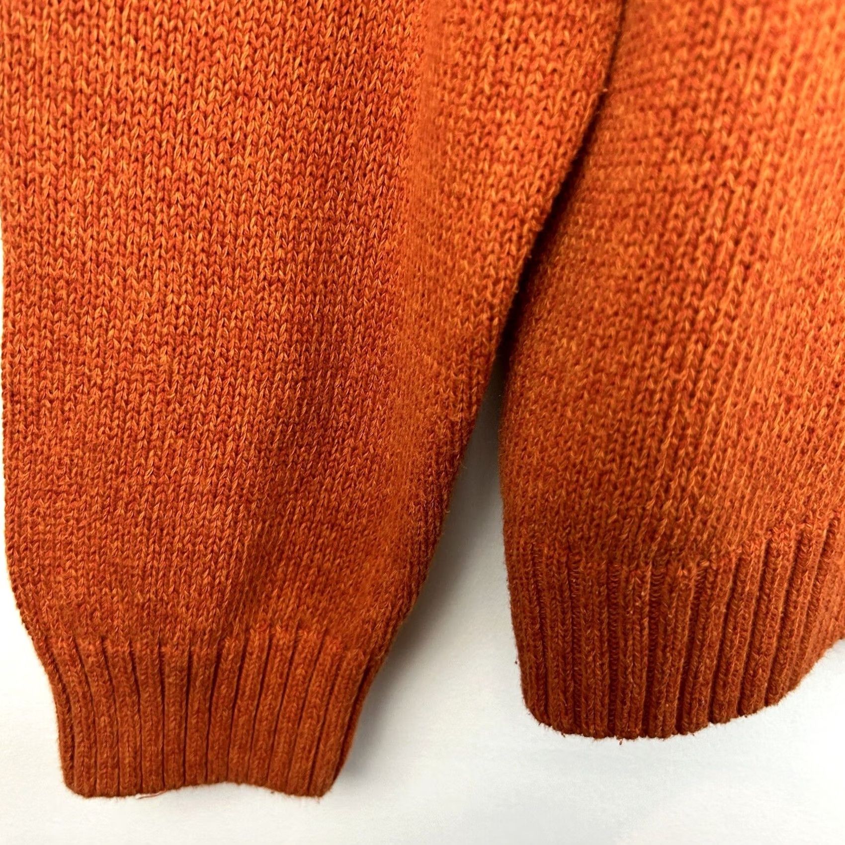 Chaps Chaps Sweater Men L Quarter Button Mock Neck Orange Cotton Knit Long Sleeve Embroidered Patch Size US L / EU 52-54 / 3 - 7 Thumbnail