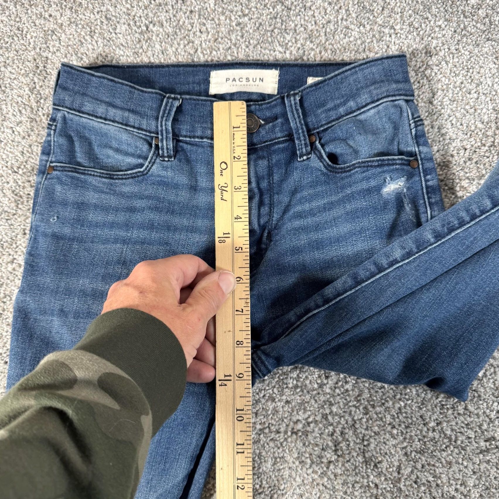 Pacsun VINTAGE? No — PacSun Jeans Women’s 23 Blue High-Rise Ankle Jegging Distressed Super Stretch Jeans 00 Womens Slim Distressed Pockets Zip Fly Size 24" / US 00 / IT 34 - 5 Thumbnail