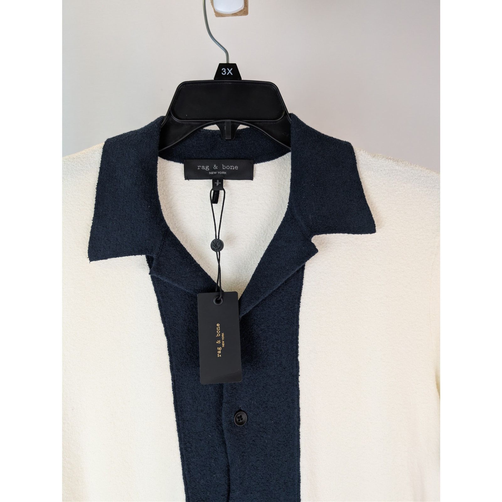 Rag & Bone o1rshd1 CC20 Avery Shirt in Zuma Toweling in Ivory Size US S / EU 44-46 / 1 - 7 Thumbnail