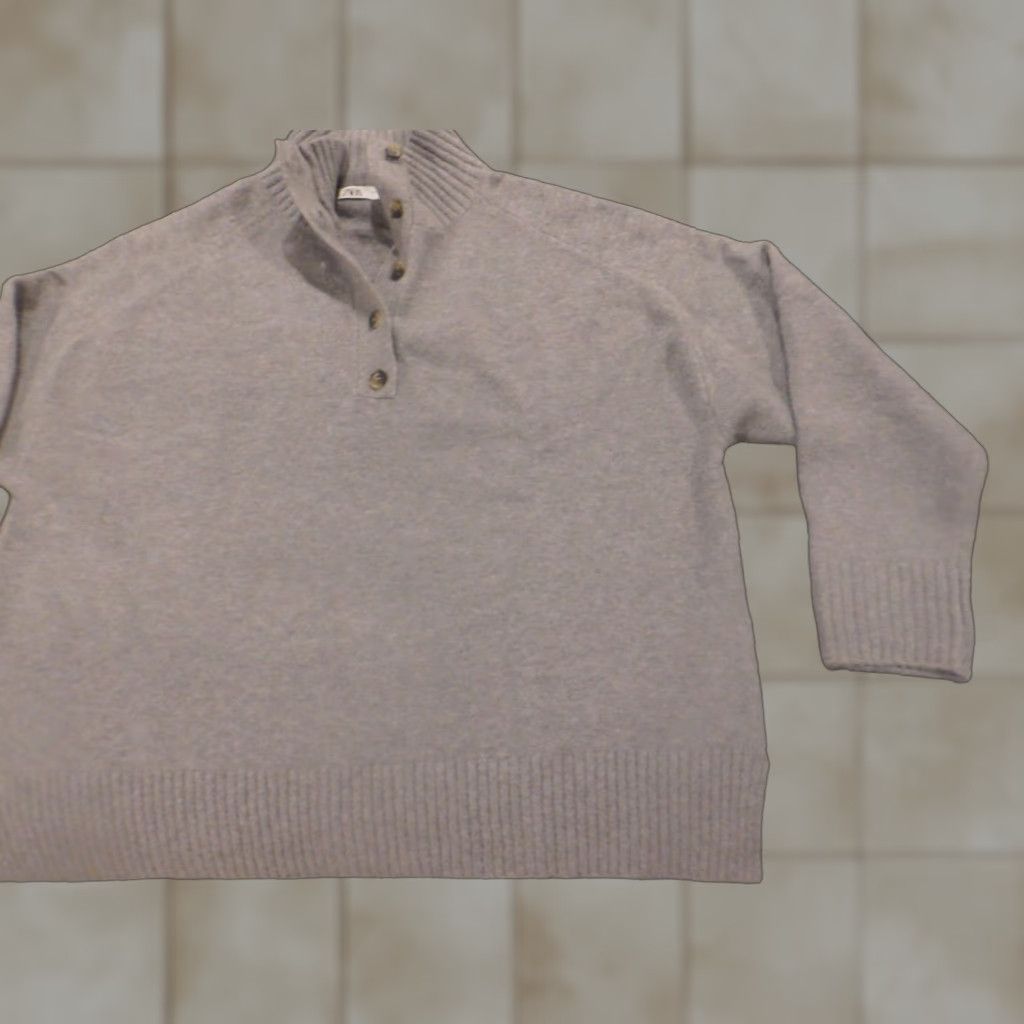 Zara Zara Sweater Shirt Mens Large Gray Pullover Mock Button Classic Wool Acrylic Knit Cable-Neck Casual Everyday Regular Size L Boys Girls Mens Size US L / EU 52-54 / 3 - 1 Thumbnail