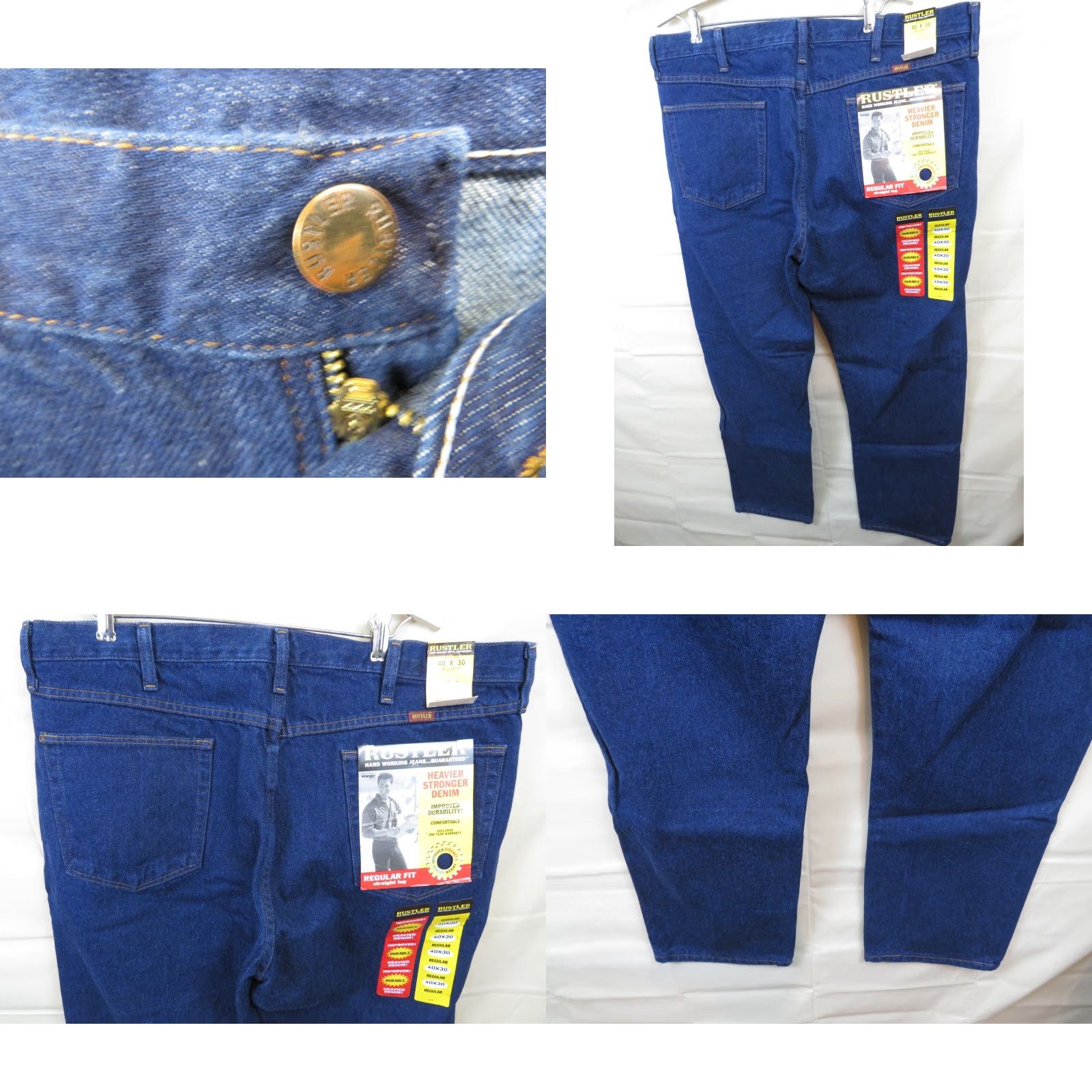 Vintage VINTAGE NOS Rustlers Jeans 40X30 Men Blue 1980s Classic Fit NWT Inseam 30 Waist 40 Tapered Straight Leg" Size US 40 / EU 56 - 8 Thumbnail