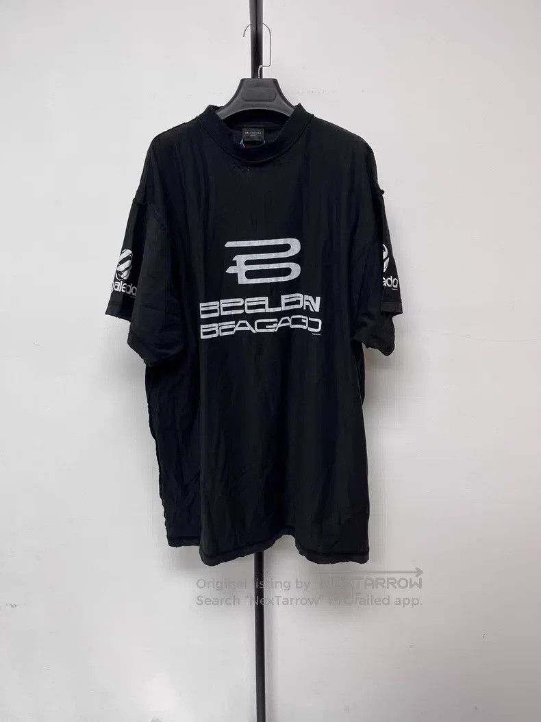 Balenciaga Balenciaga Logo Letter Print Round Neck Short Sleeve T-Shi Size US L / EU 52-54 / 3 - 1 Thumbnail