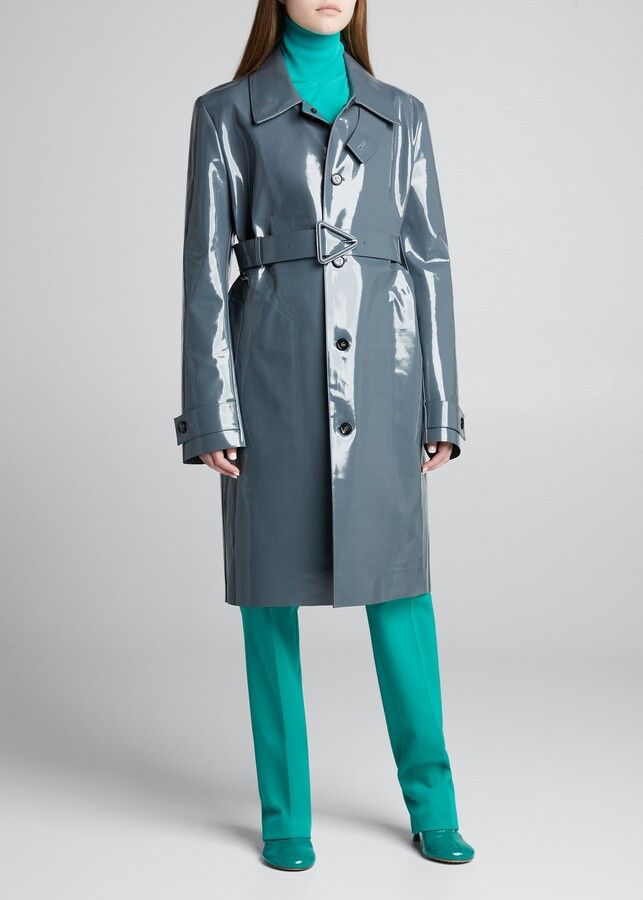 Bottega Veneta o1n1vont1124 Trench Coat in Slate Grey Size XS / US 0-2 / IT 36-38 - 2 Thumbnail