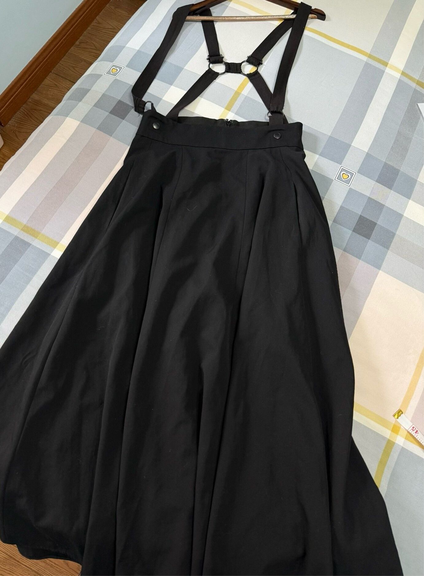 black suspender dress Clotilde Contrast Color Suspender Maxi Dress In Black M main image 1
