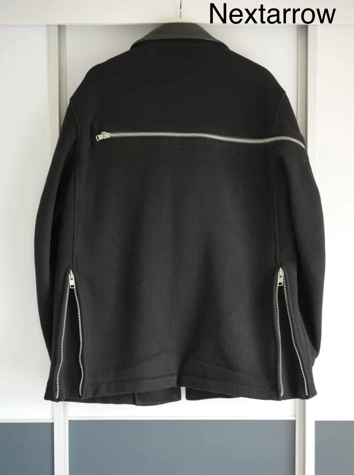 Yohji Yamamoto Yohji Yamamoto 04aw Back Zip Leather Collar Jacket 2412- Size US L / EU 52-54 / 3 - 2 Thumbnail