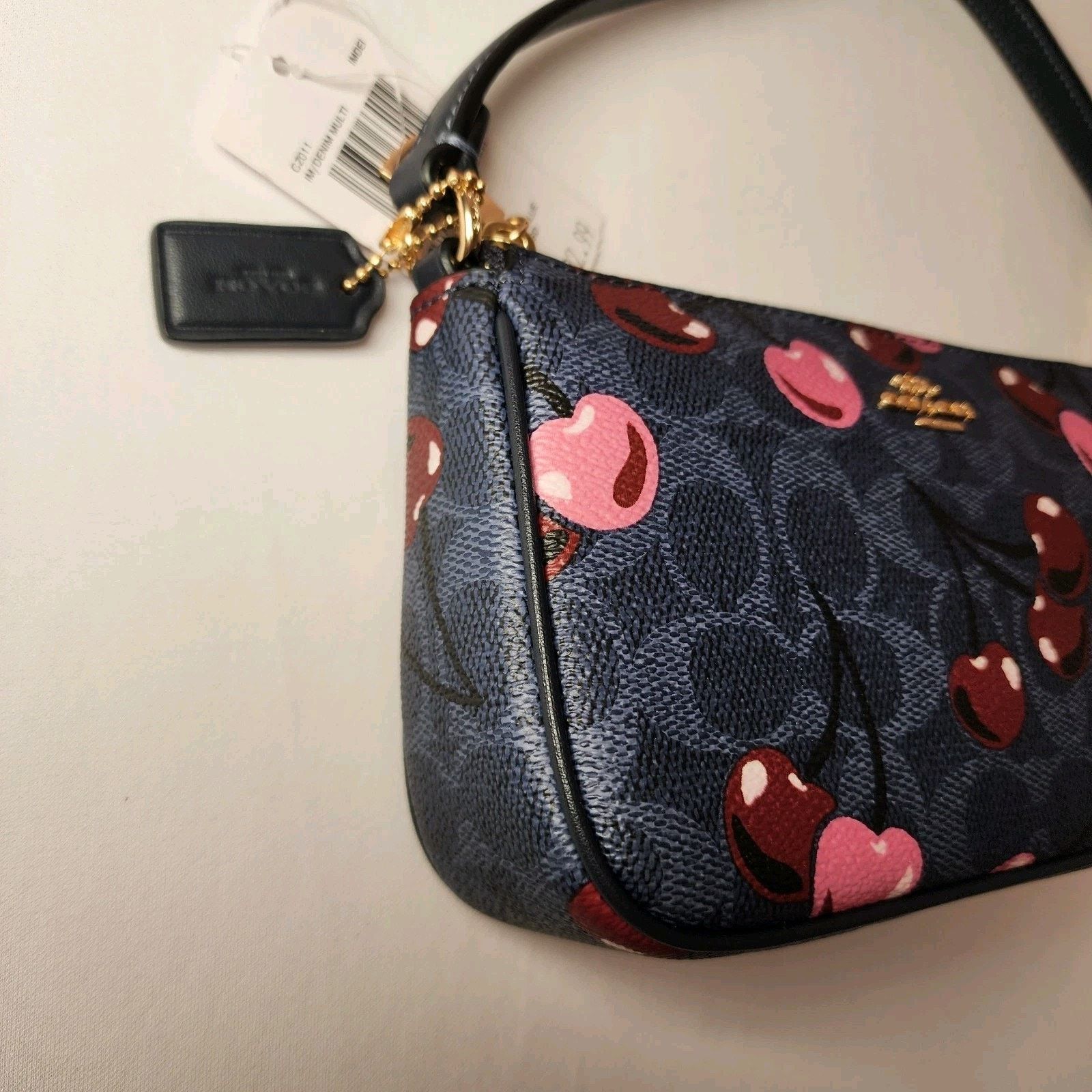 Coach NWT COACH CZ011 Nolita 19 Signature Cherry Print Bag Denim Size ONE SIZE - 2 Thumbnail