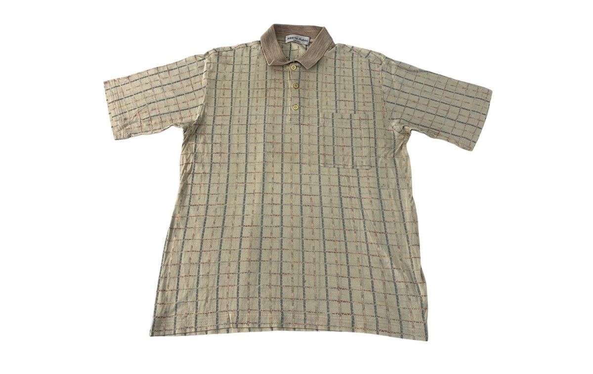 Alberto Alberto Rubini Made In Italy Checked Single Pocket Polo Tee Size US M / EU 48-50 / 2 - 1 Thumbnail