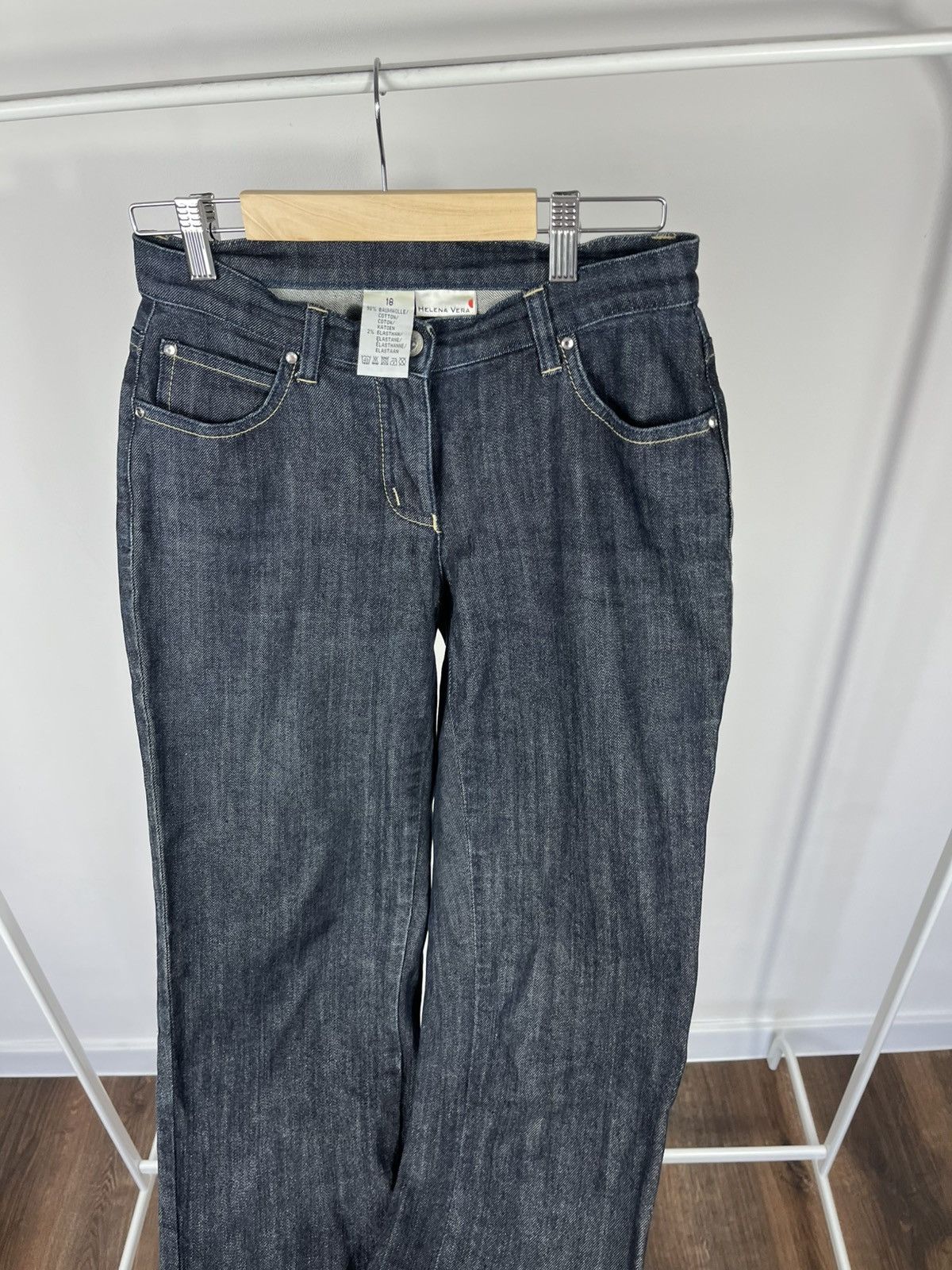 Other Y2K Studded Dark Wash Denim Jeans Rhinestone Back Pockets Size 27" / US 4 / IT 40 - 14 Thumbnail
