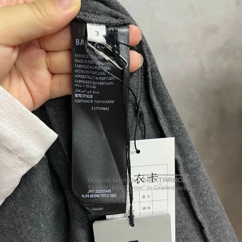 Balenciaga Balenciaga Gray Logo Embroidered Long-sleeve T-shirt. Size US L / EU 52-54 / 3 - 4 Thumbnail
