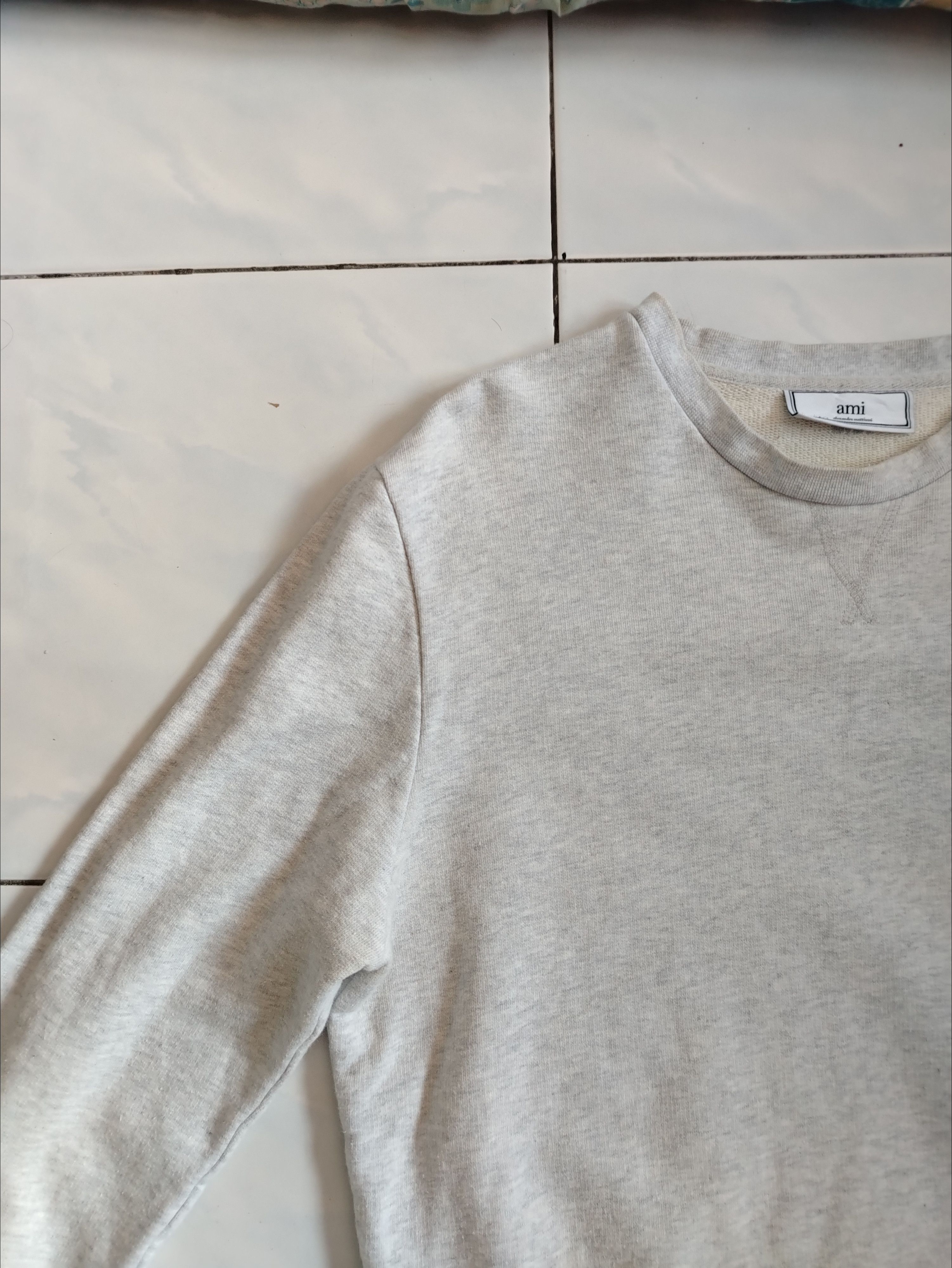 AMI AMI Paris Ami de Coeur Crewneck Sweatshirt (Grey) Size US M / EU 48-50 / 2 - 2 Thumbnail