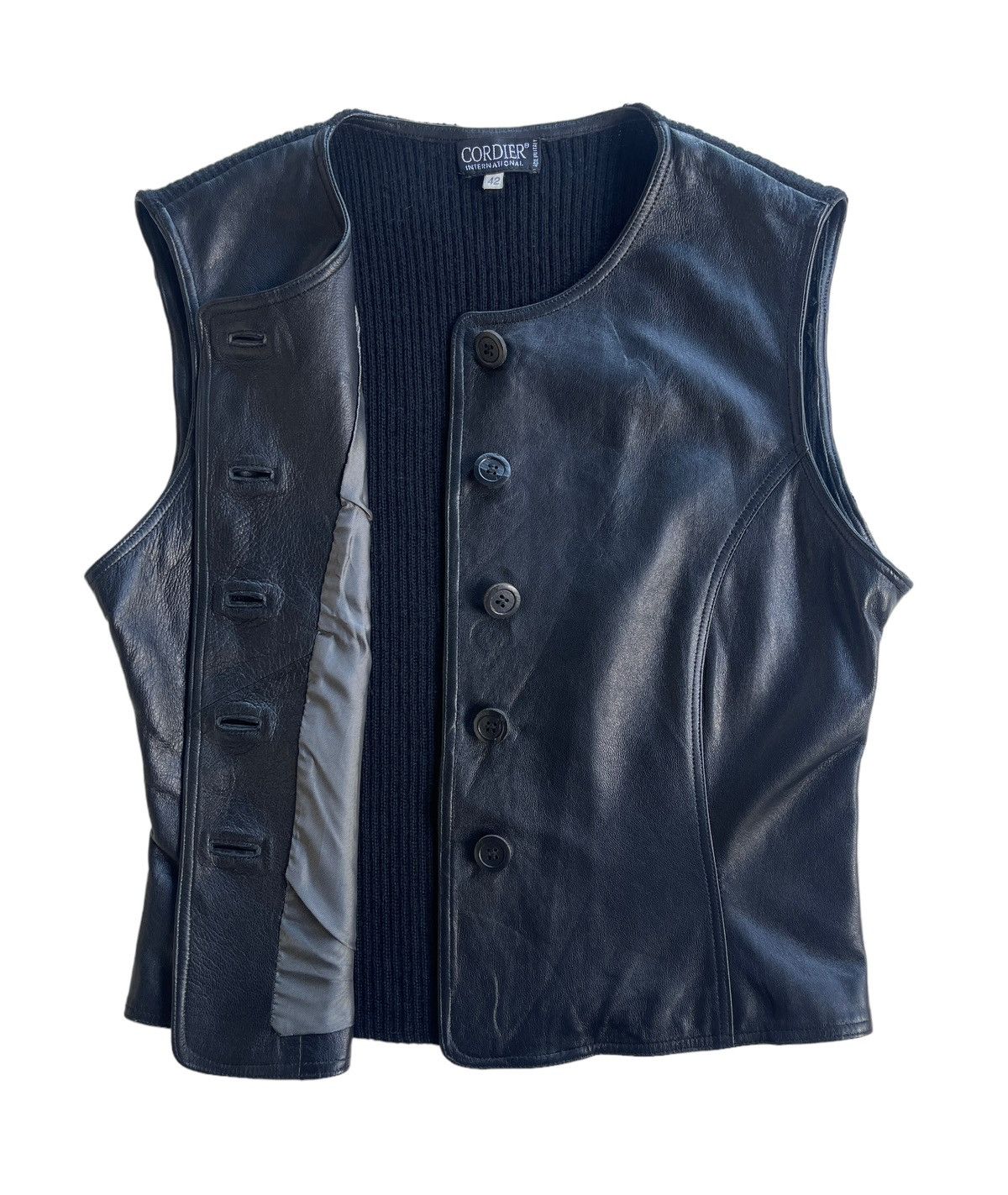 Vintage Vintage Black Sheep Leather Riding Vest Jacket Size M / US 6-8 / IT 42-44 - 2 Thumbnail