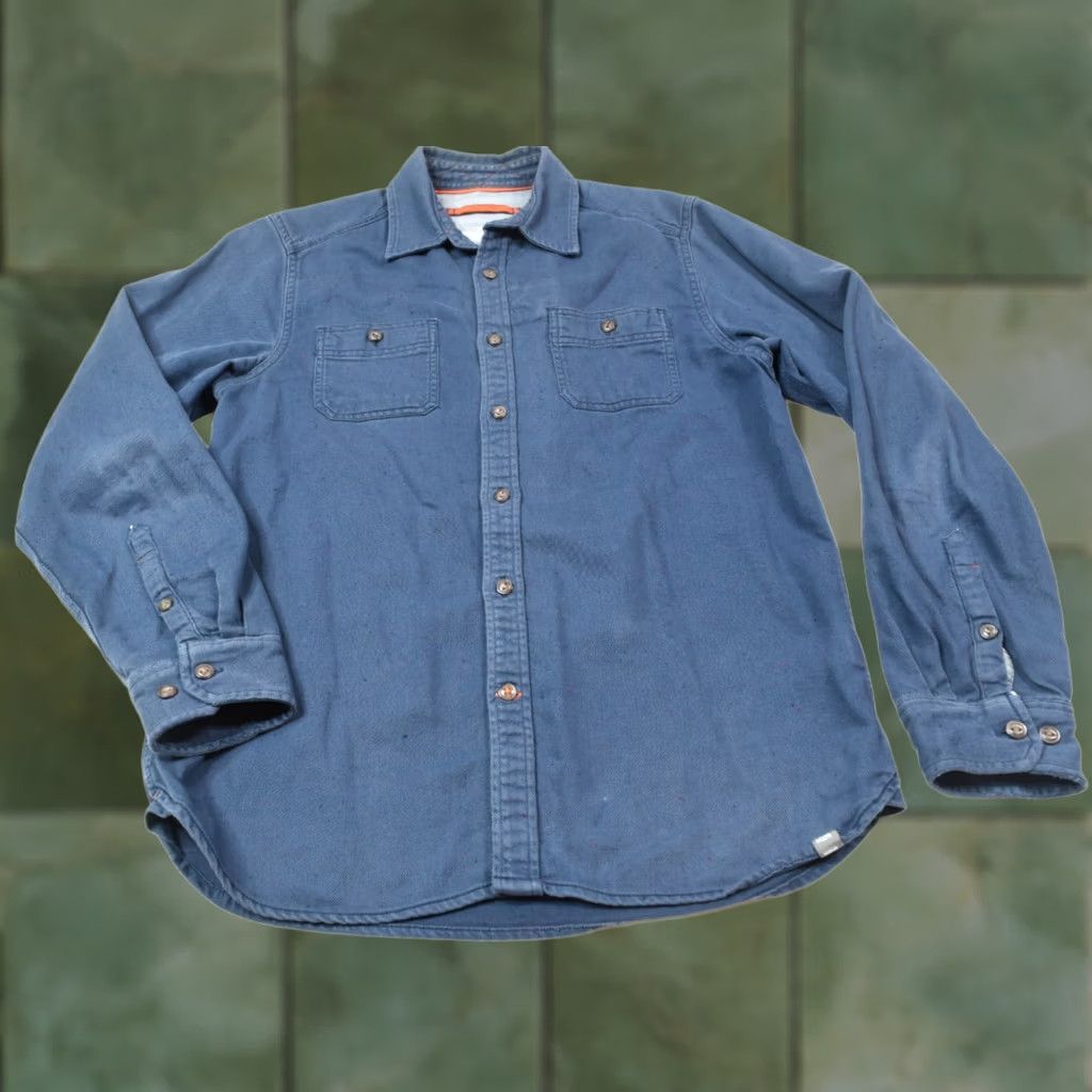 The North Face The North Face Flannel Shirt Mens M Blue Long Sleeve Button-Up Heavyweight Size US M / EU 48-50 / 2 - 1 Thumbnail