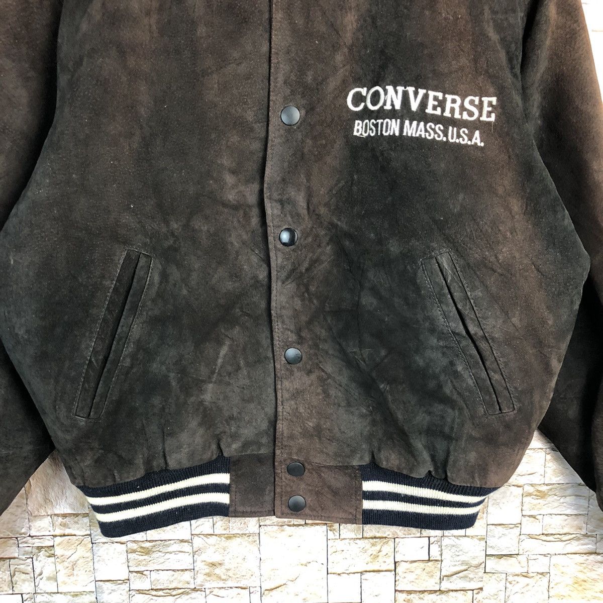 Converse DL Converse Boston Mass U.S.A Bombers varsity Jacket #A280 Size US M / EU 48-50 / 2 - 7 Thumbnail