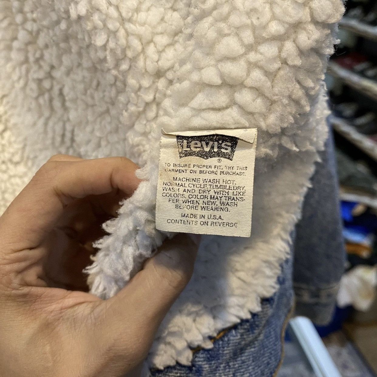 Levi's 90's Levi's Vintage blue denim sherpa jacket Made in USA Size US M / EU 48-50 / 2 - 20 Thumbnail