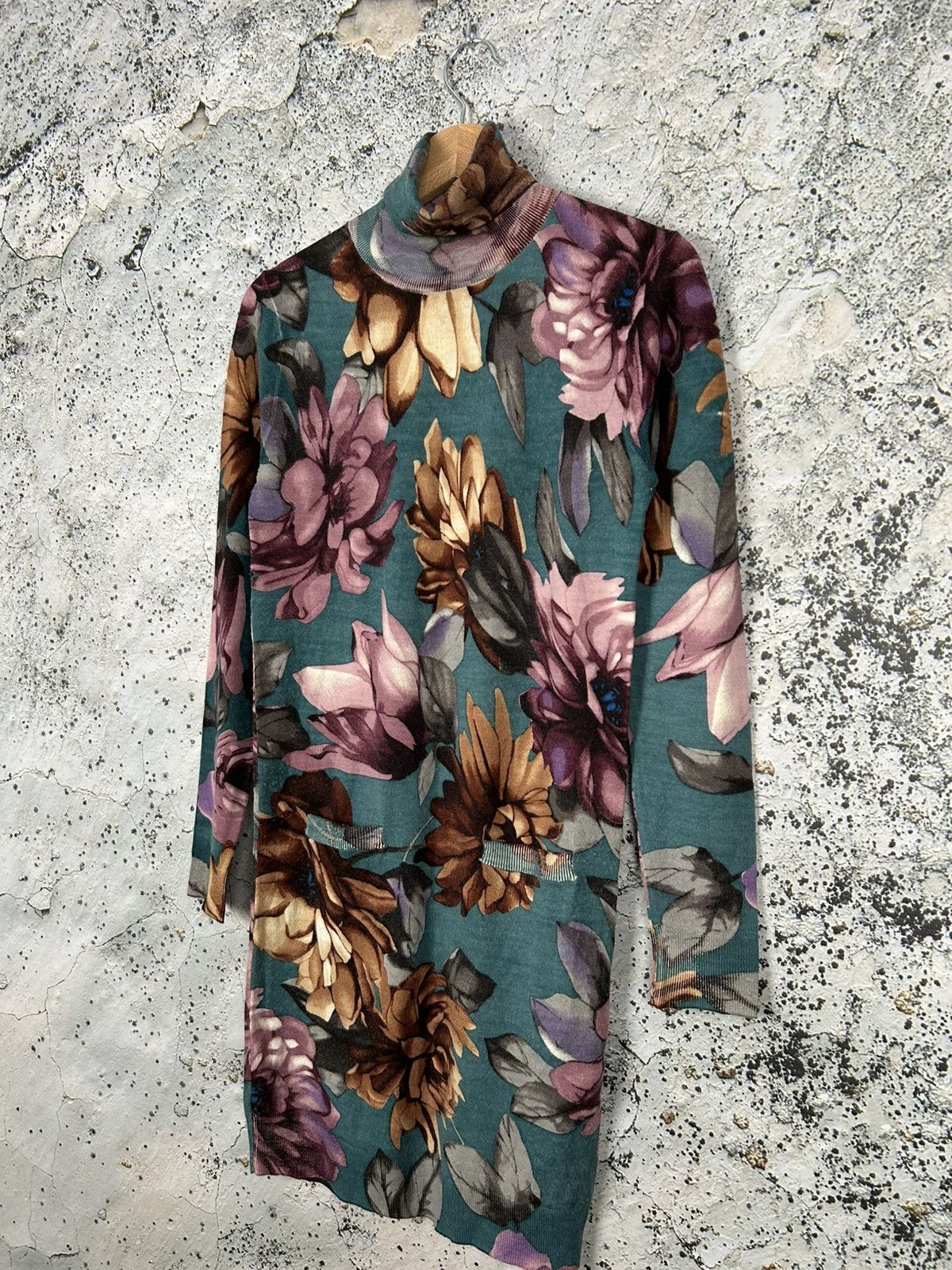 Designer Vintage Dolce & Gabbana Midi Dress Floral Designer 90s Size M / US 6-8 / IT 42-44 - 2 Thumbnail