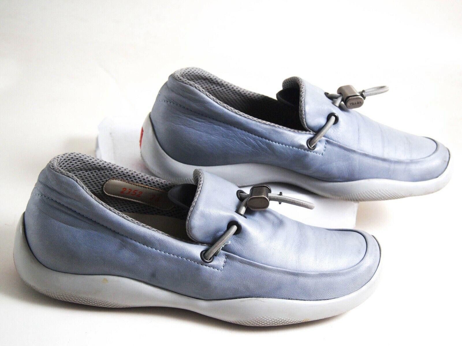 Prada Prada Slip Ons 2352 Sneakers Blue Leather Womens EU 36 US 6 Size US 6 / IT 36 - 2 Thumbnail