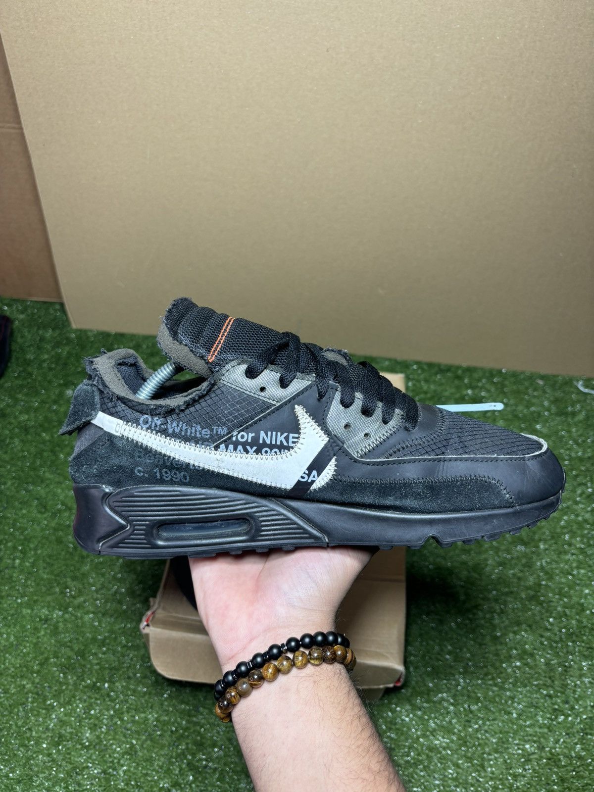 Off-White Nike air max 90 offwhite black Size US 10 / EU 43 - 4 Thumbnail