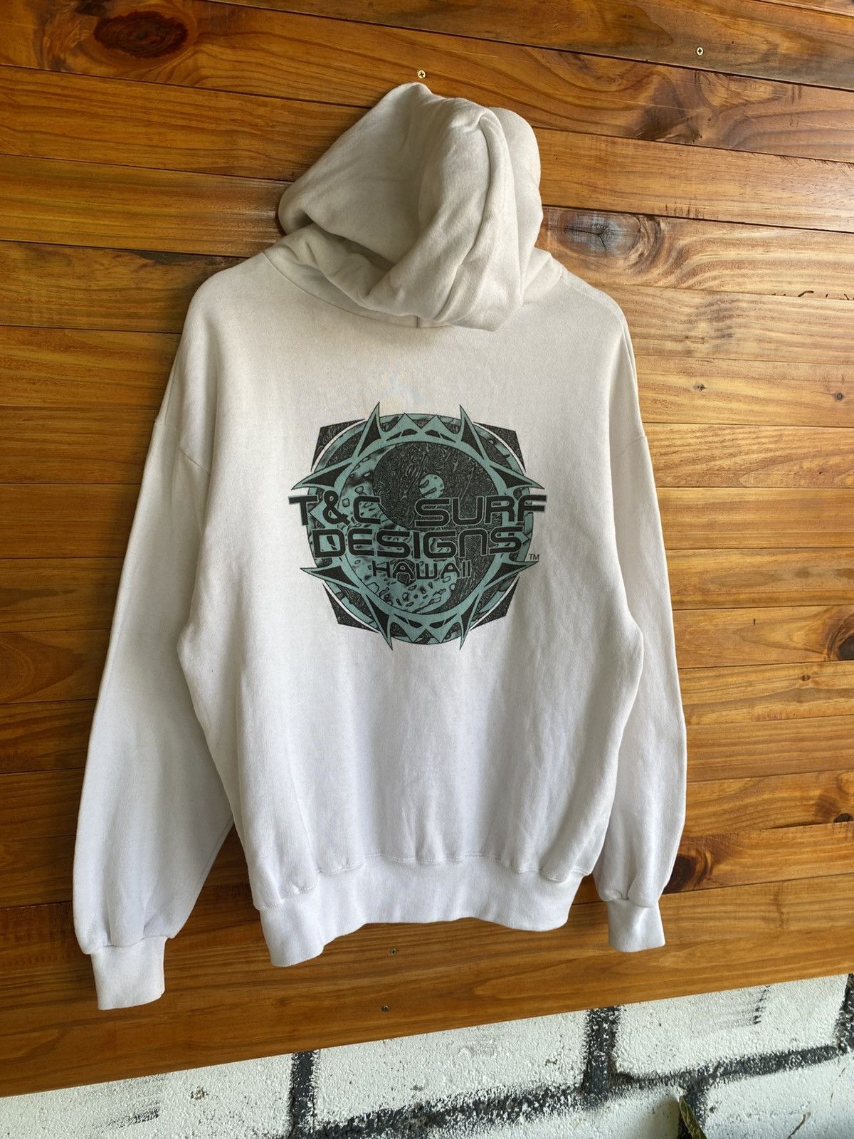 Vintage Vintage T&C Surf Designs Hawaii Hoodie Made in USA - White Size US L / EU 52-54 / 3 - 11 Thumbnail
