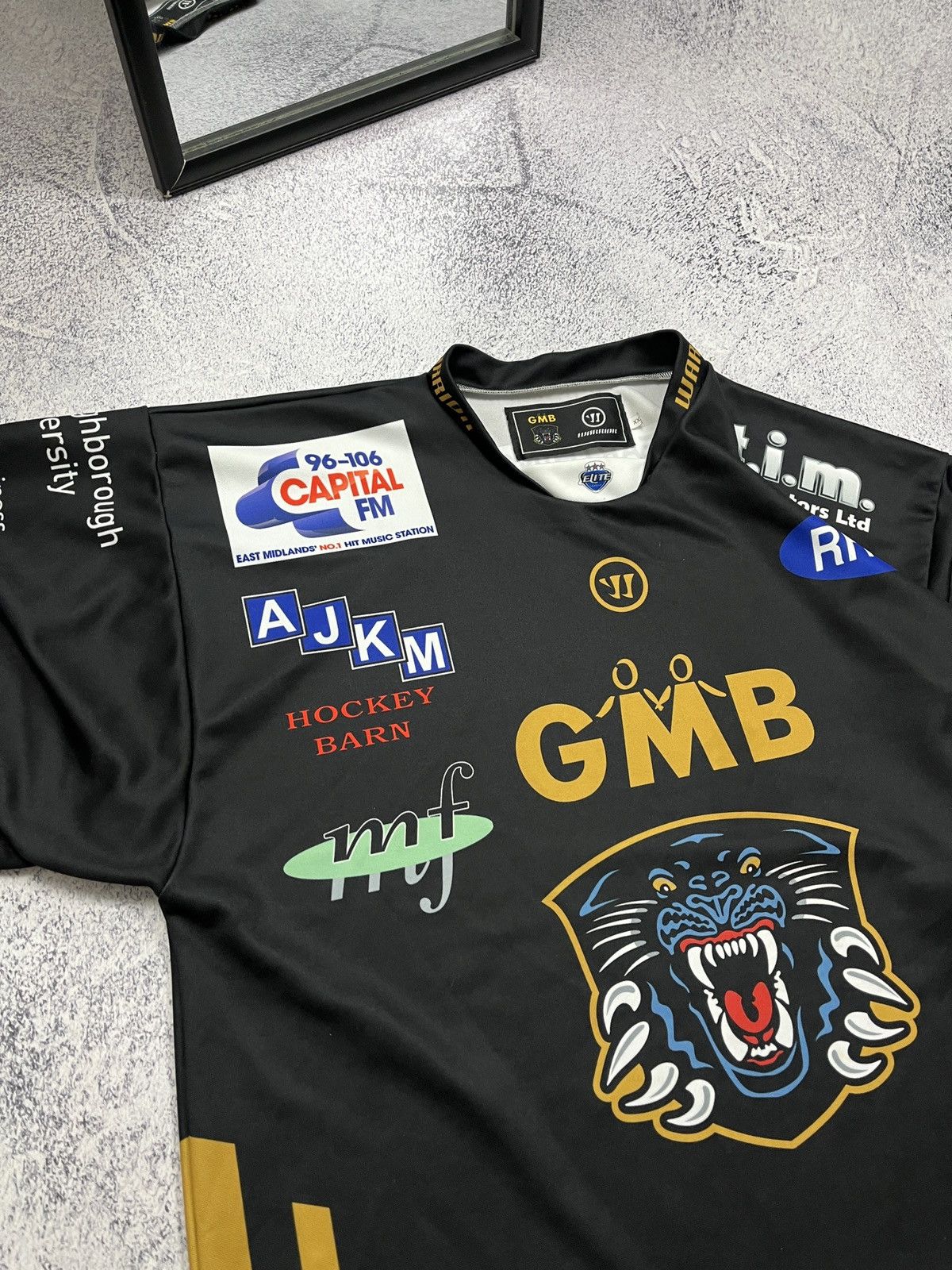 NHL × Warrior GMB Nottingham Panthers Warrior Ice Hockey Jersey Shirt Rare Size US XXL / EU 58 / 5 - 6 Thumbnail