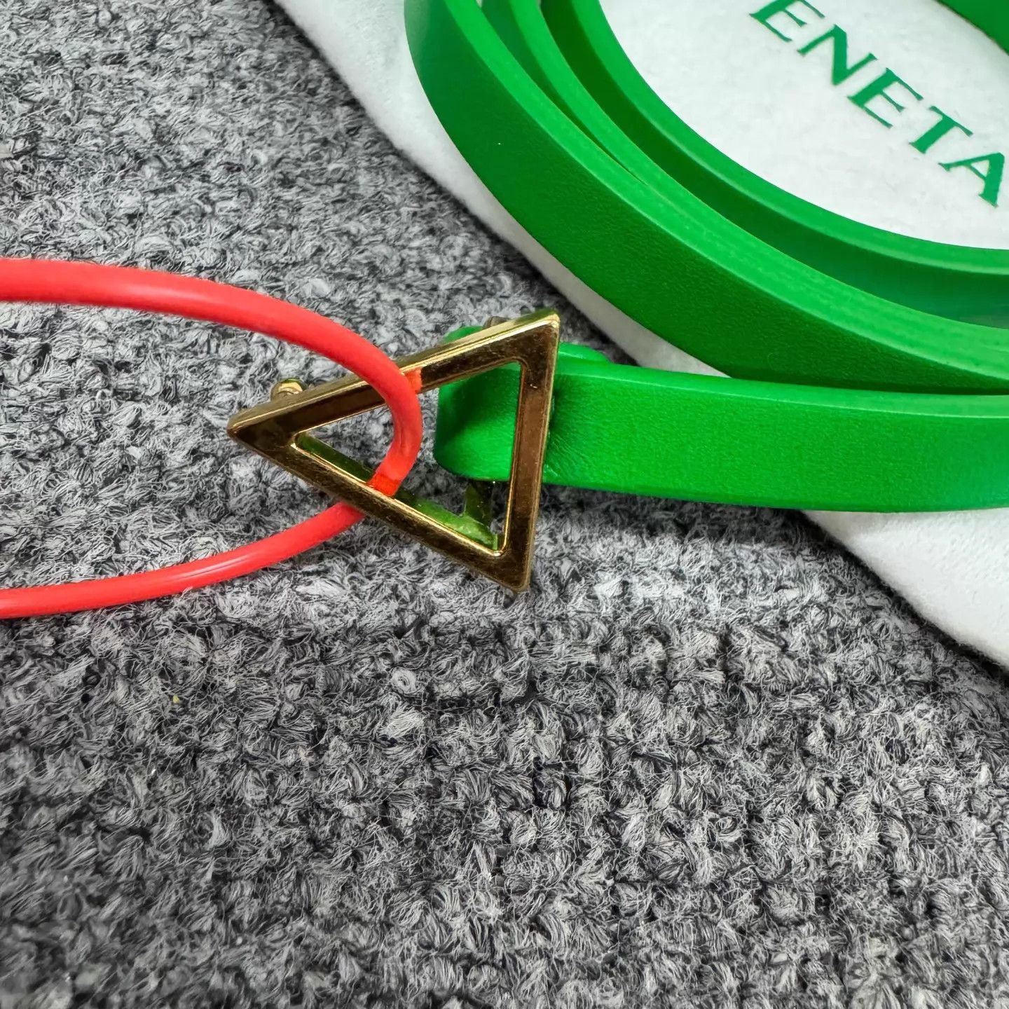 Bottega Veneta BV Green Tri Gold Buckle Narrow Belt 99New 75/30 DustBag Size ONE SIZE - 2 Thumbnail