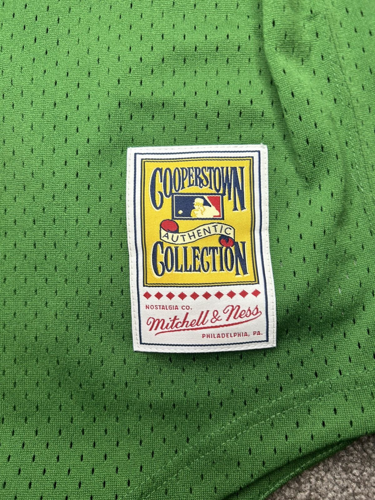 Mitchell & Ness Men's Reggie Jackson Kelly Green Authentic Pullover Jersey Size US XL / EU 56 / 4 - 2 Thumbnail