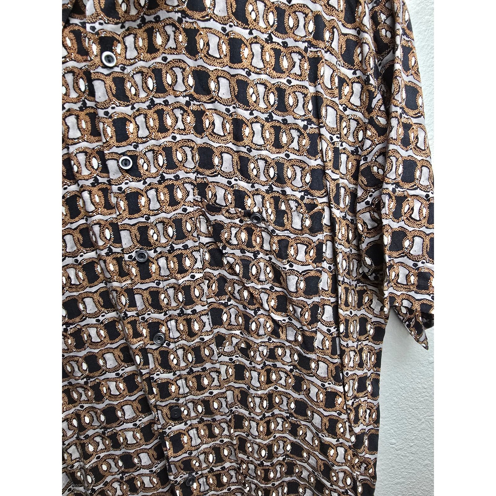 Albert Nipon Vintage Albert Nipon Shirt Rayon Retro Brown M Button Up Size US M / EU 48-50 / 2 - 3 Thumbnail