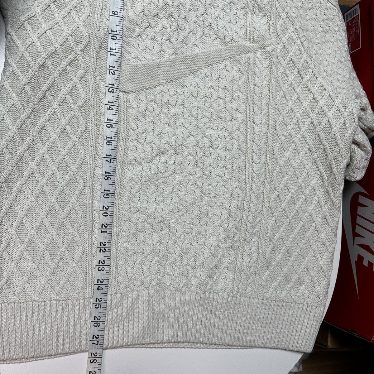 Nike NEW Nike Life Cable Knit Turtleneck Wool Sweater Light Bone Size US XXL / EU 58 / 5 - 8 Thumbnail