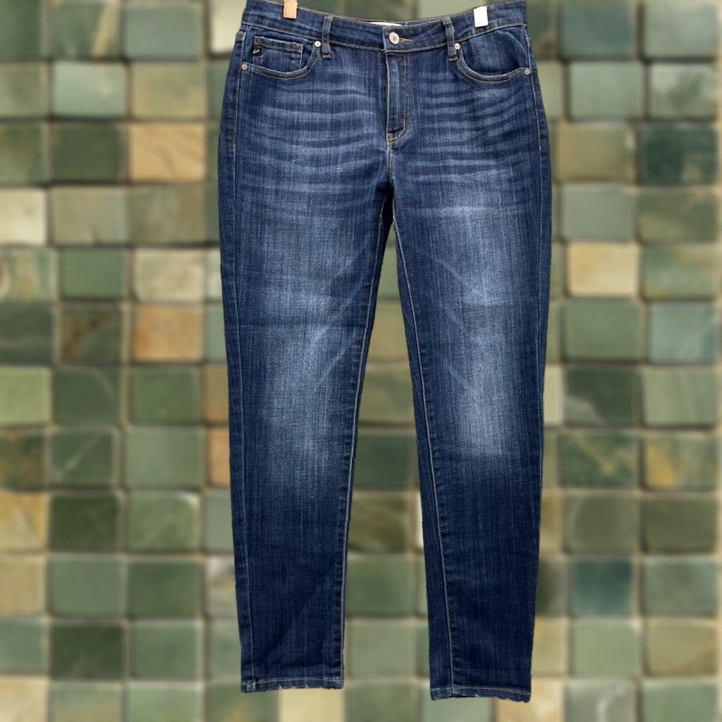Vintage KanCanJeans Women's 33x30 Whisker Skinny Preppy Y2k Basics Indie Denim Jeans Blue Slim Modern Bohemian 2010s Tumblr School Rocker Academia Womens Men? Size 24" / US 00 / IT 34 - 1 Thumbnail
