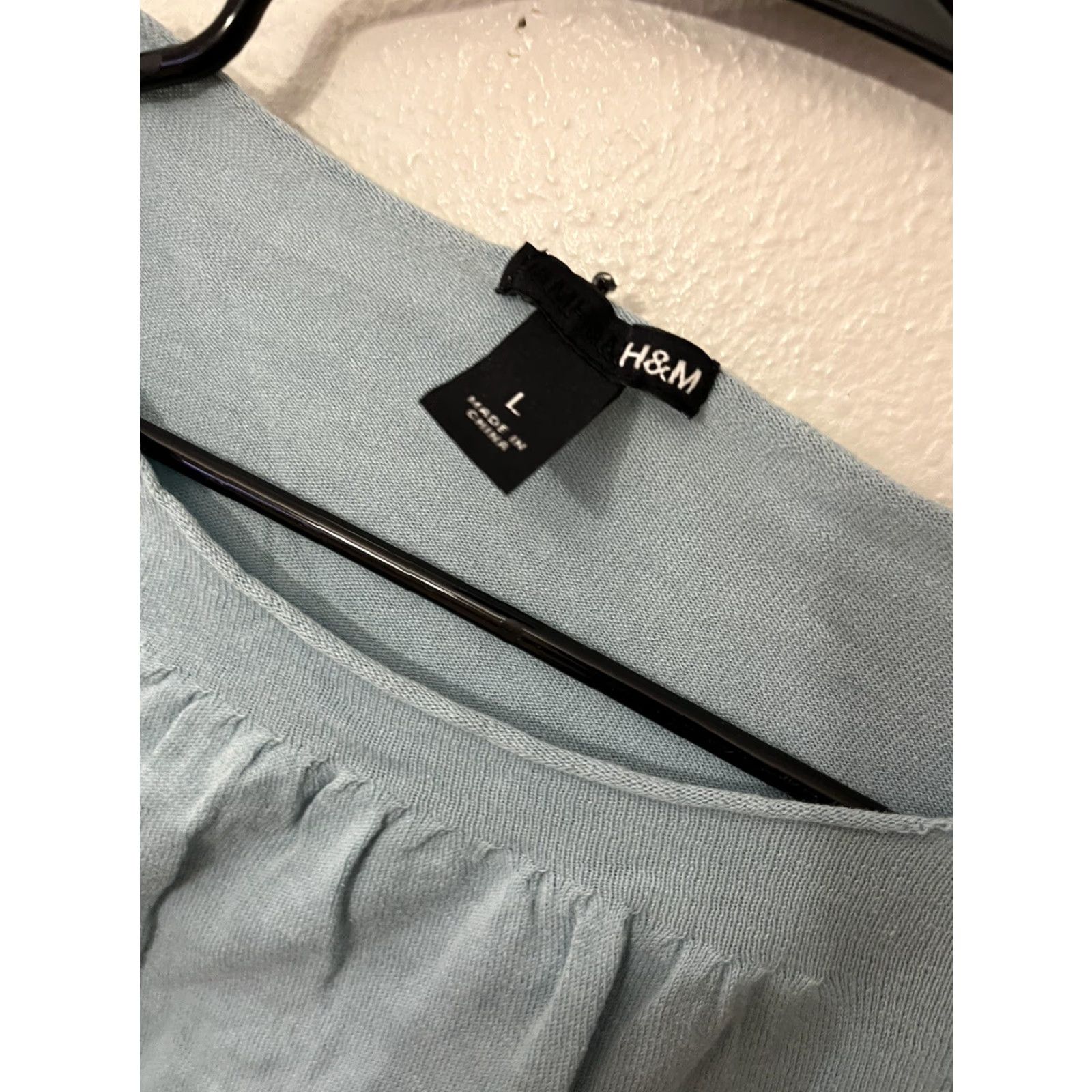 H&M VINTAGE H&M Shirt Women L Blue Basic Long Sleeve Slim Fit Cotton Blend T-Shirt 90s CONCERT? (But avoid adding unprovided details) Size L / US 10 / IT 46 - 2 Thumbnail
