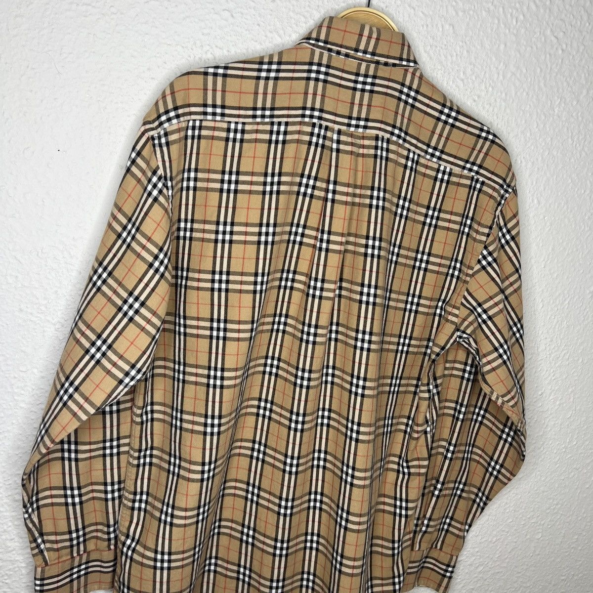 Burberry × Designer × Vintage Vintage Burberry Nova Check Beige Shirt Button Up Beige Size US M / EU 48-50 / 2 - 9 Thumbnail
