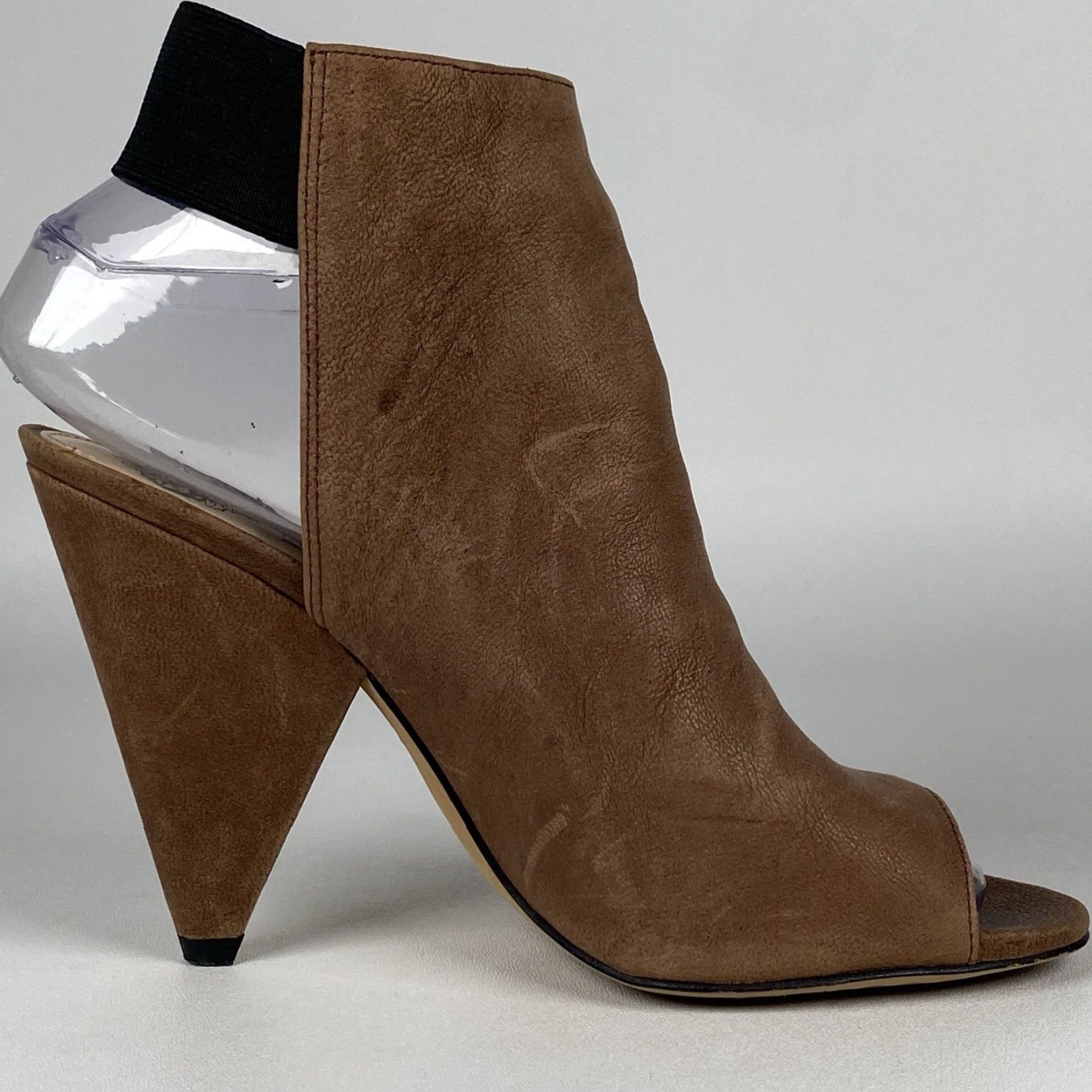 Vince Vince Suede Fenmore Open Toe Block Heel Booties Womens Slingback Brown 7M United States 7 Size US 5 / IT 35 - 7 Thumbnail