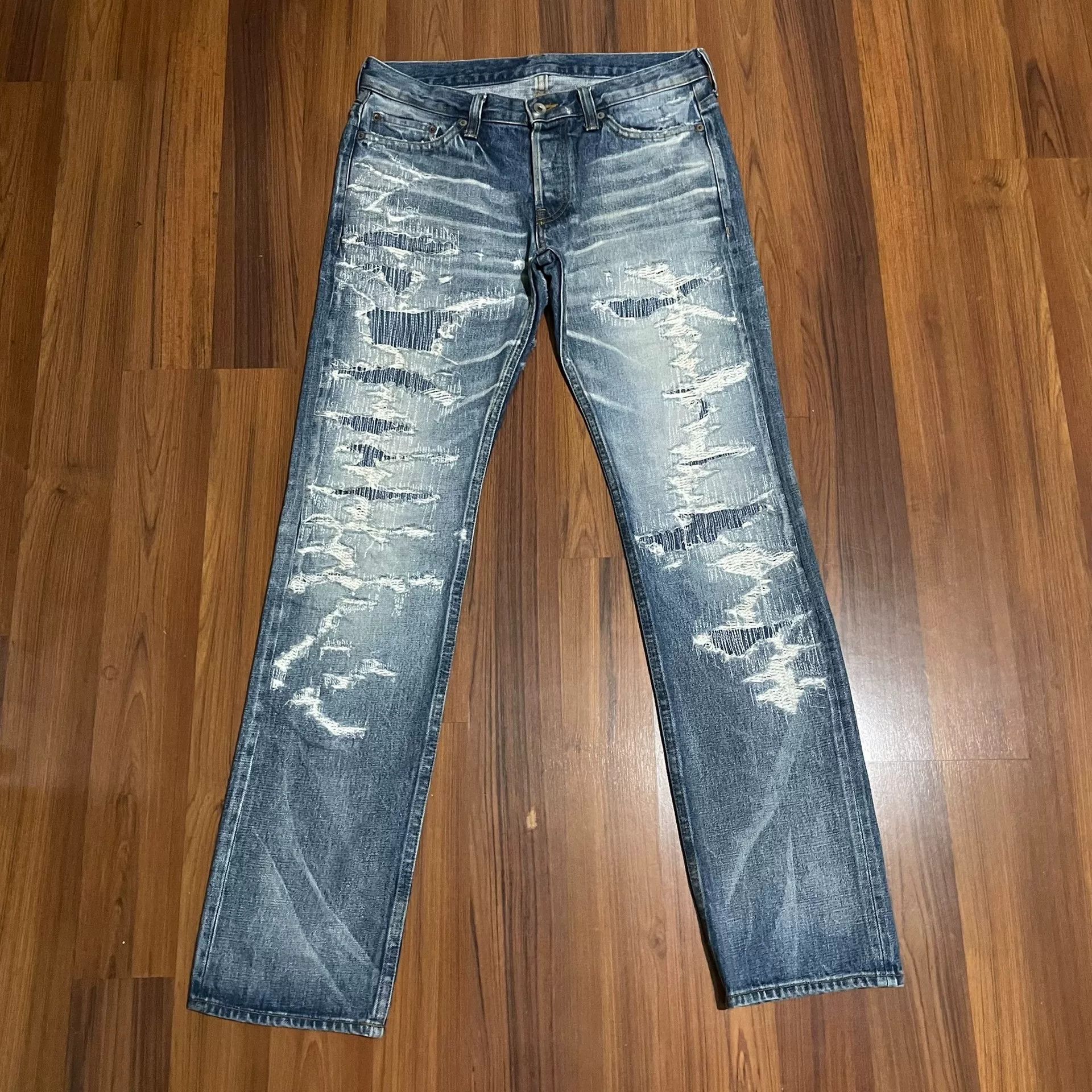 Marblesoda MARBLES Japan Patched Distressed Denim Jeans Size US 26 / EU 42 - 1 Thumbnail