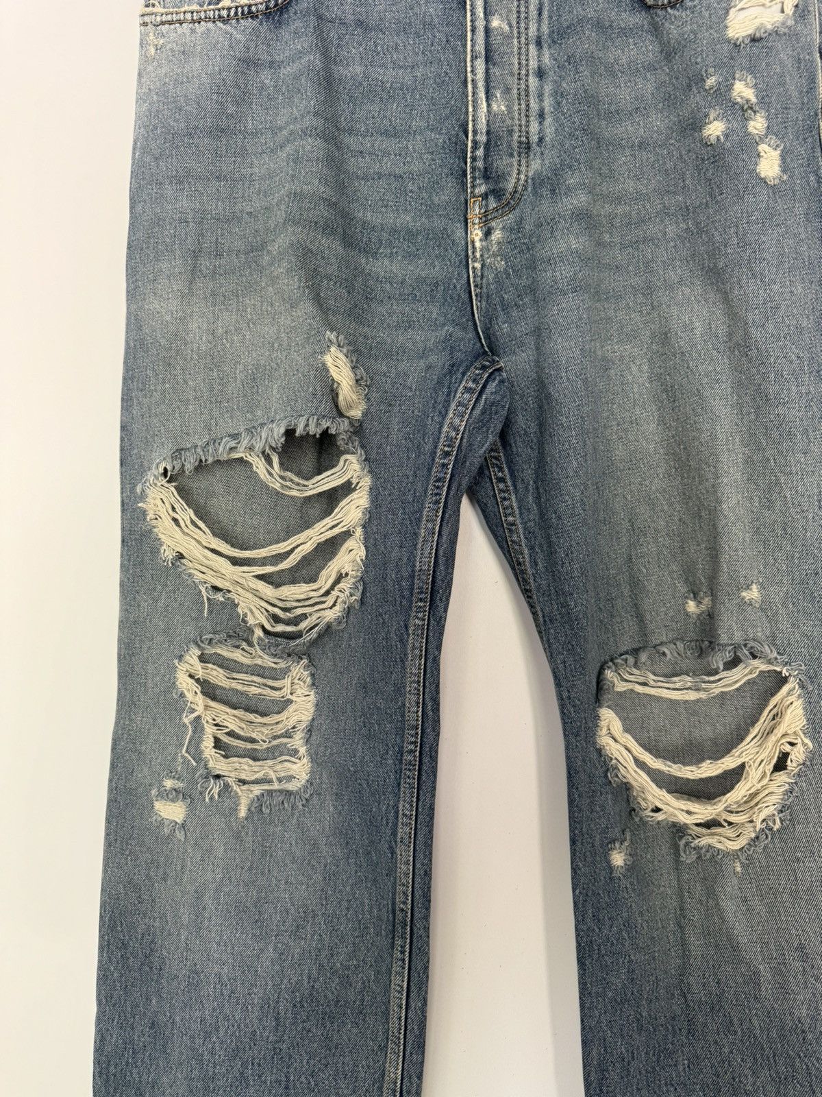 Balenciaga Balenciaga Distressed Ripped Denim Pants Size US 36 / EU 52 - 3 Thumbnail