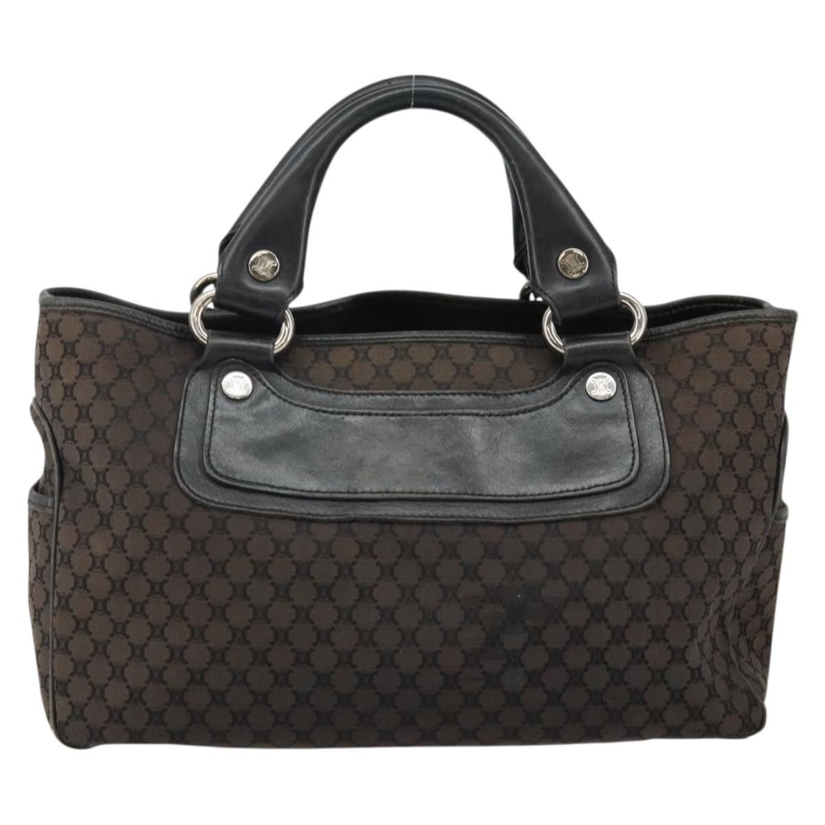 Celine CELINE Macadam Canvas Boogie Hand Bag Dark Brown Black Size ONE SIZE - 3 Thumbnail