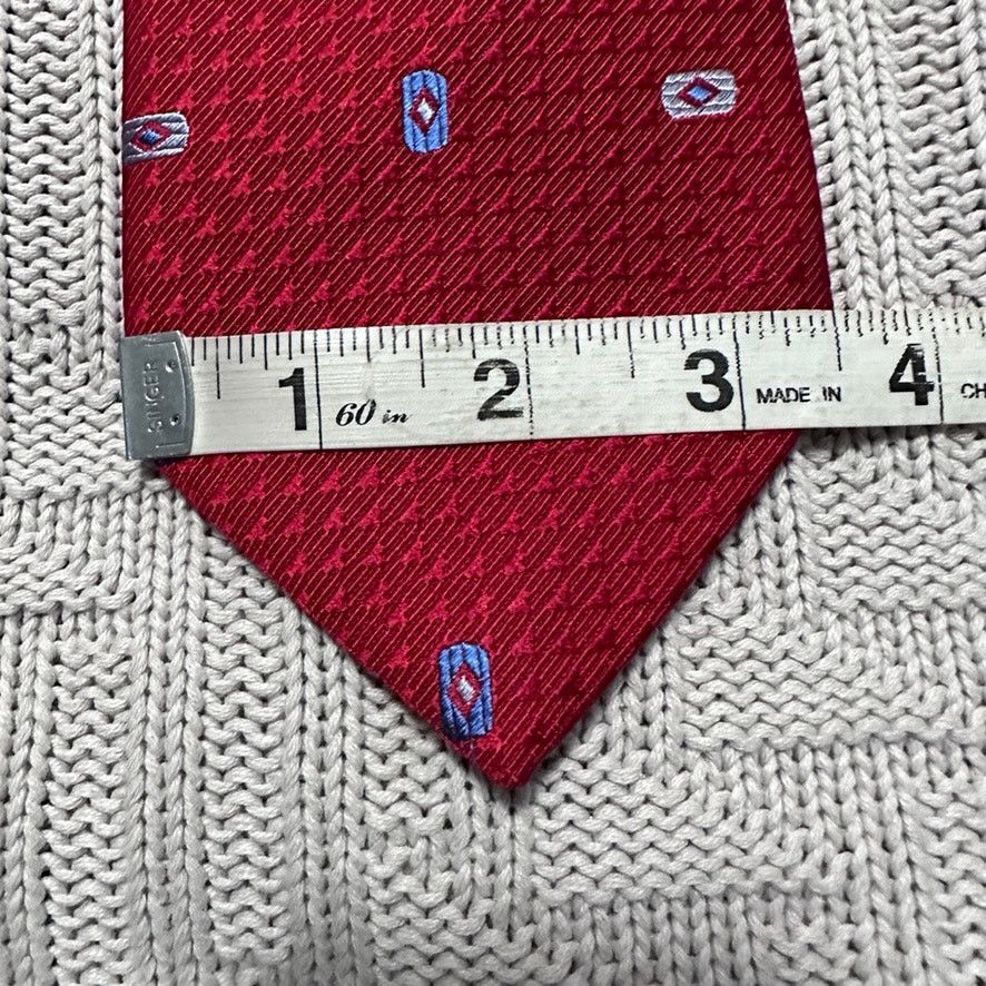 Lui di Lancetti Lancetti luxury red geometric print silk tie Size ONE SIZE - 5 Thumbnail