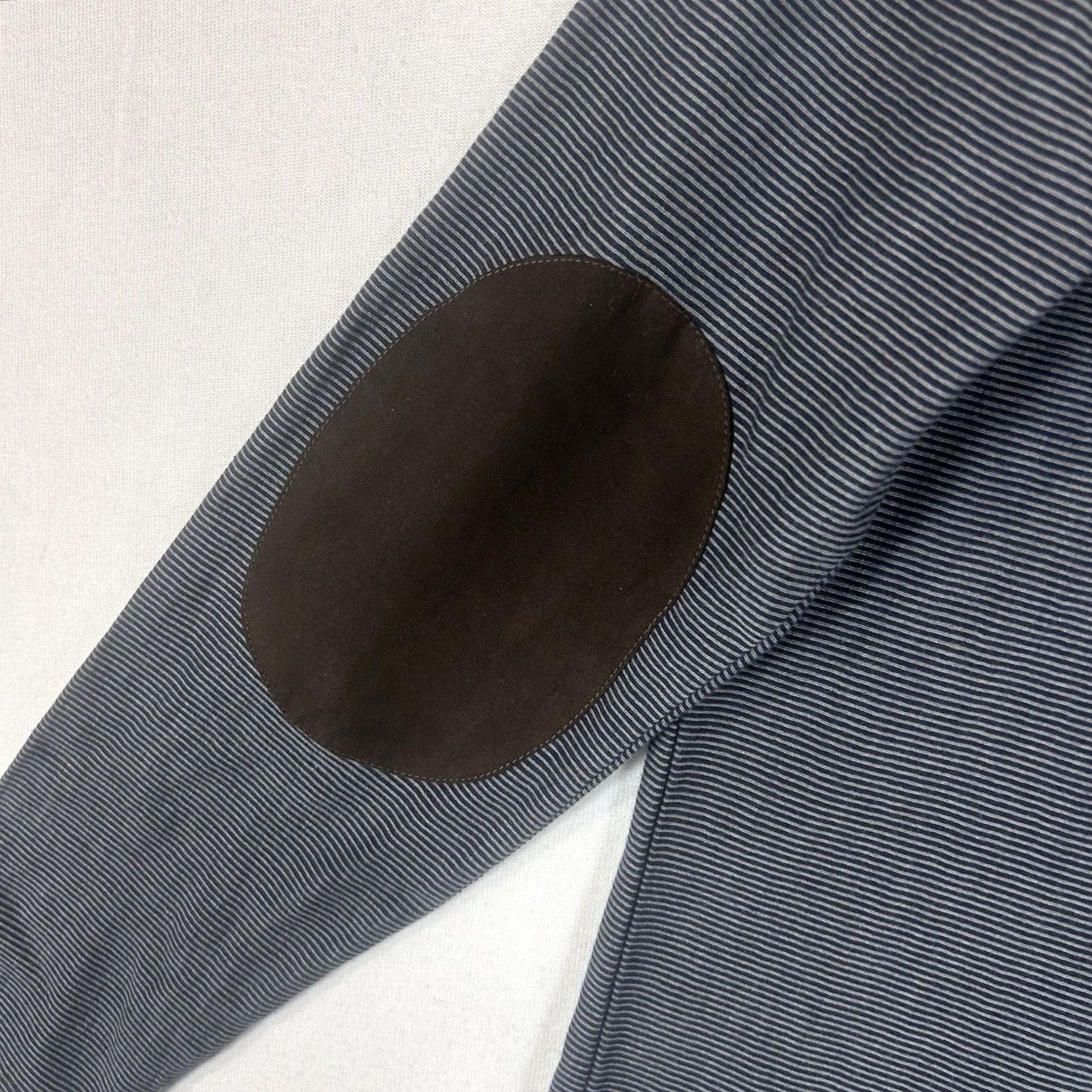 Chaps Chaps Long Sleeve Shirt Mens M Striped Gray Blue Elbow Patch L/S Shirt Size US M / EU 48-50 / 2 - 7 Thumbnail