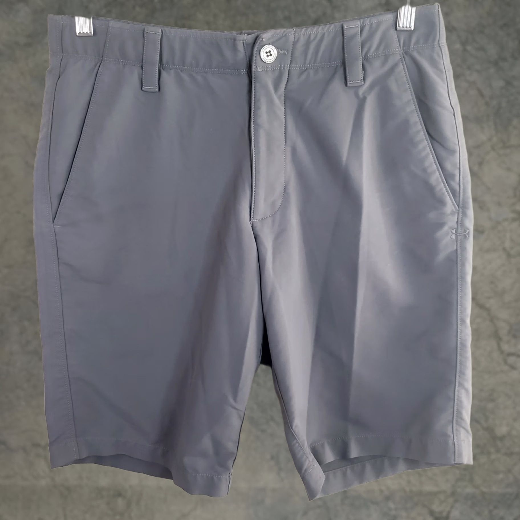 Under Armour Under Armour Shorts Men 32x10 Gray - Elastic Waist Stretch - Chino Style - Match Play Golf - Regular Fit - 32 in Waist - Gray - Mens Size US 32 / EU 48 - 1 Thumbnail