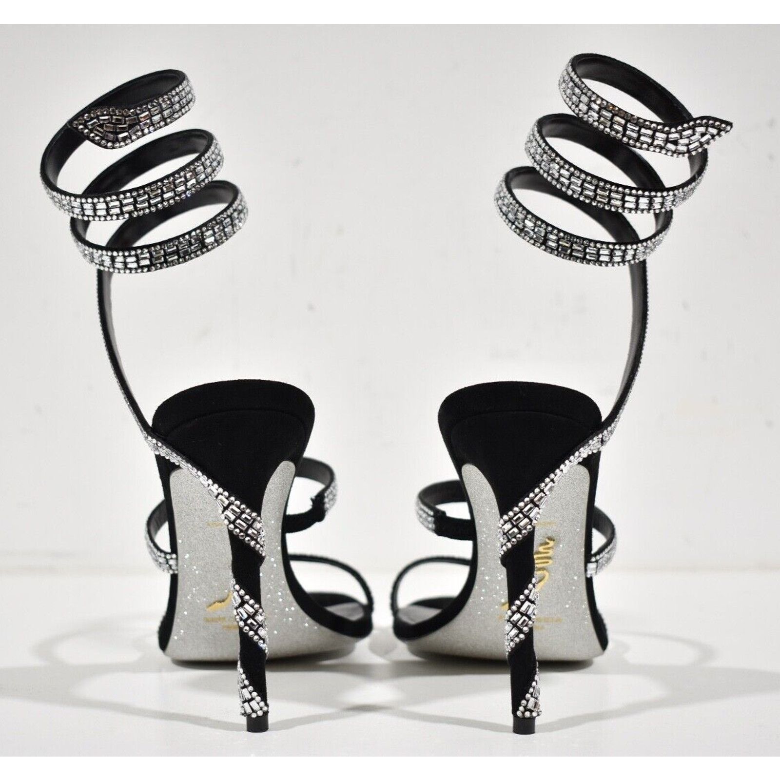 Rene Caovilla Margot Crystal Ankle Wrap Strap Sandal Heel Pump 36.5 Size US 6.5 / IT 36.5 - 11 Thumbnail