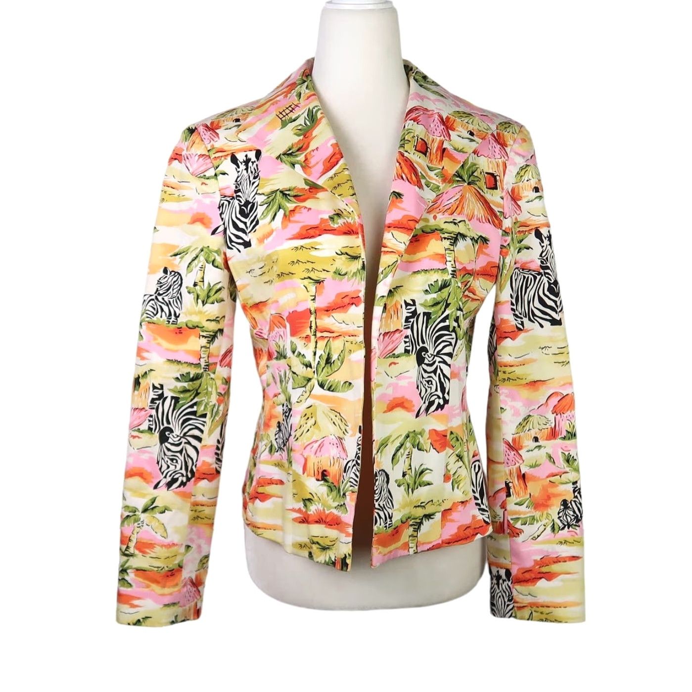 Vintage VINTAGE Harve Benard jacket 90s Zebra print Orange Cotton Petite 8 Short Sleeve Woman Women 90s Animals Casual Party/Cocktail Womens Size M / US 6-8 / IT 42-44 - 2 Thumbnail