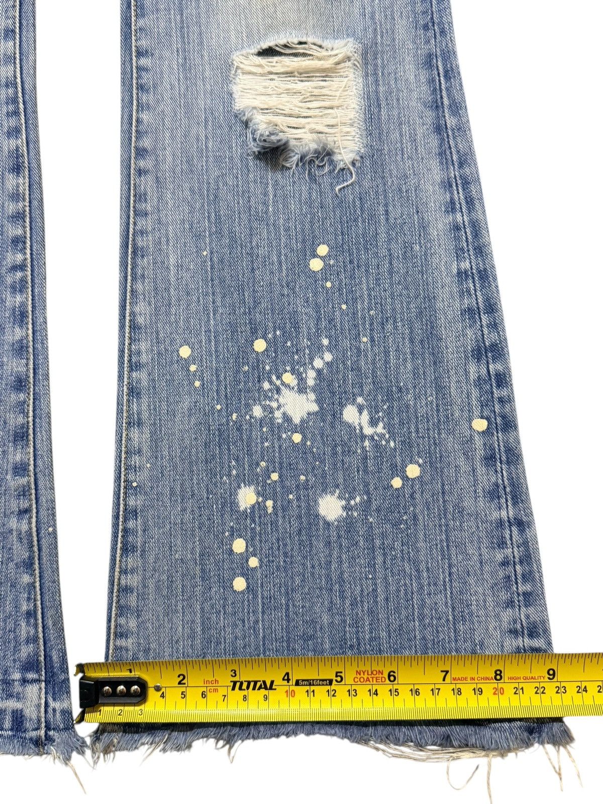 Playboy Vintage Y2K Playboy Faded Wash Paint Splatter Wide Leg Flare Size 28" / US 6 / IT 42 - 15 Thumbnail