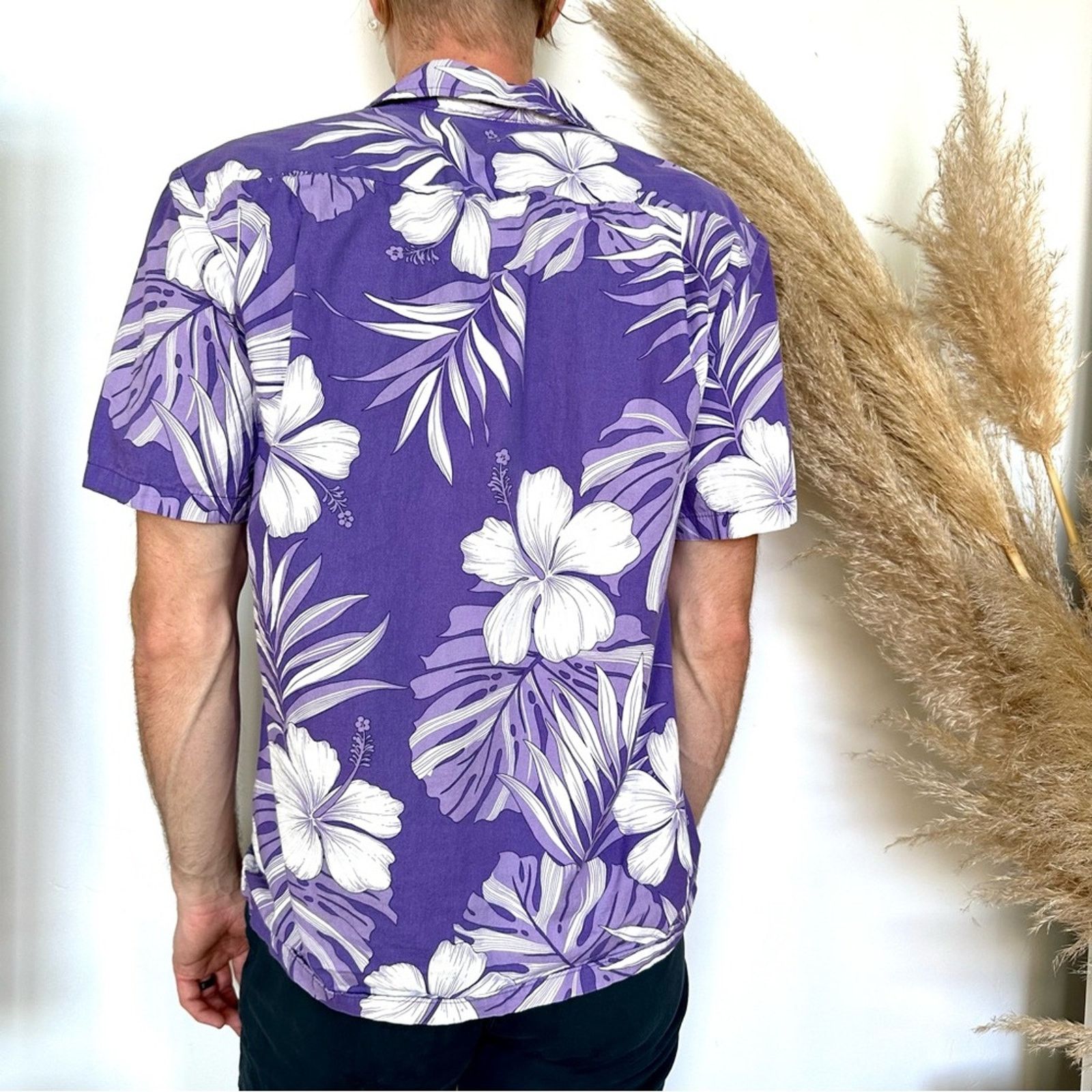 Pacific Legend PACIFIC LEGEND Purple White Hawaiian Print Floral Shirt Size US M / EU 48-50 / 2 - 4 Thumbnail